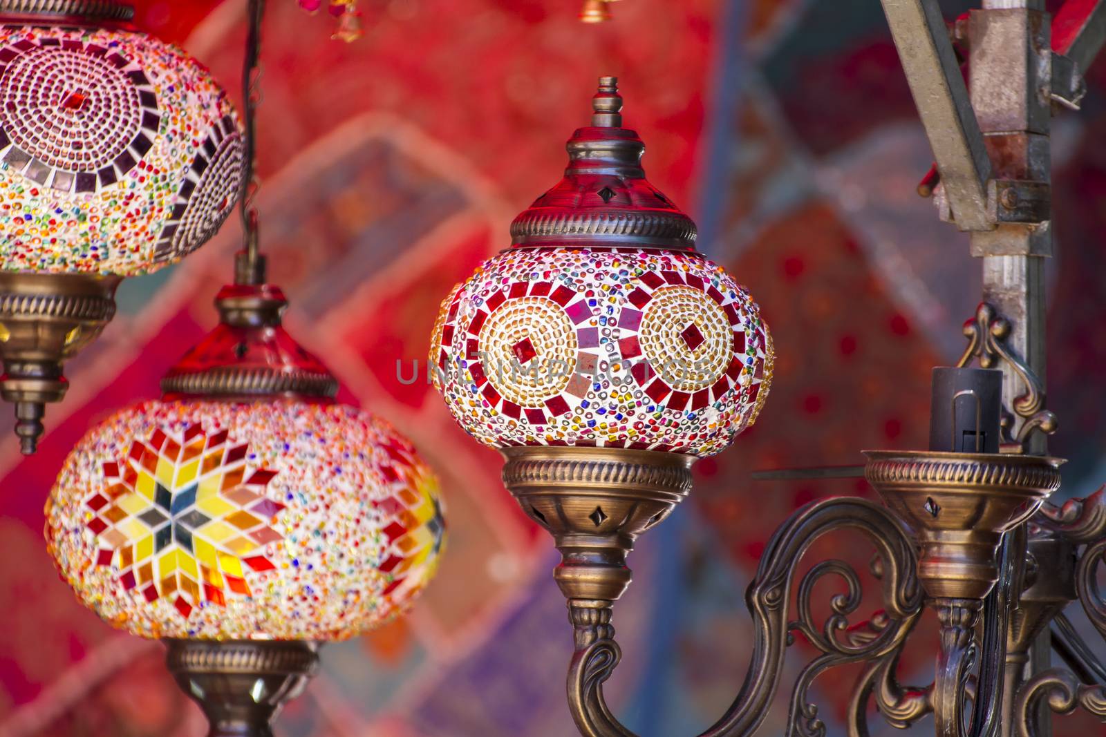 Souvenir, Oriental style lamps craft in a bazaar by FernandoCortes