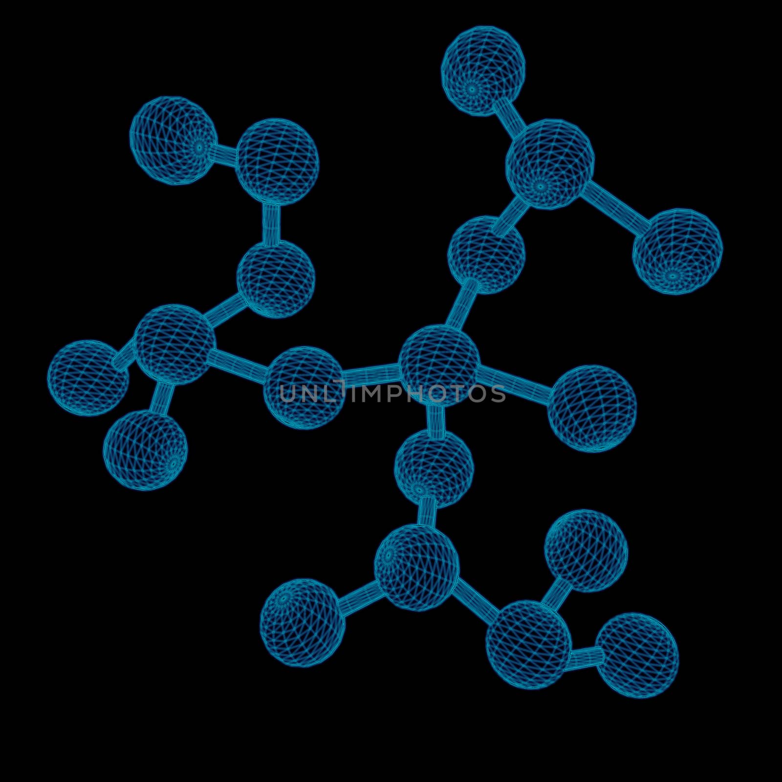 Molecule or Molecules Basic Structure on Black