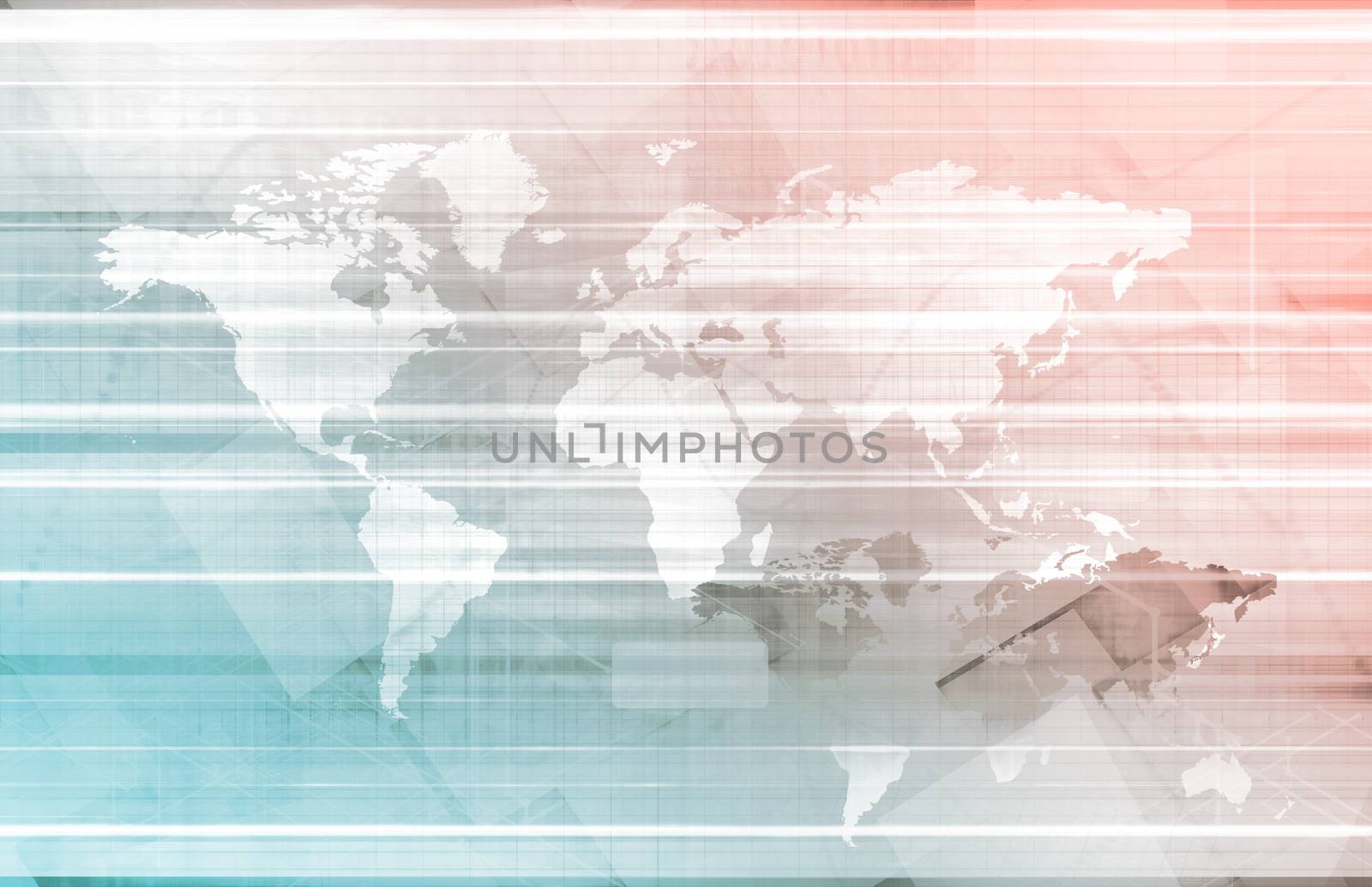 Business Abstract with World Map as Art