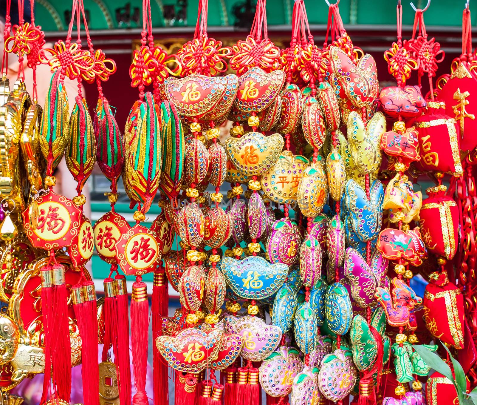 Lucky knot for Chinese New Year decoration in Chinatown ,Thailand
