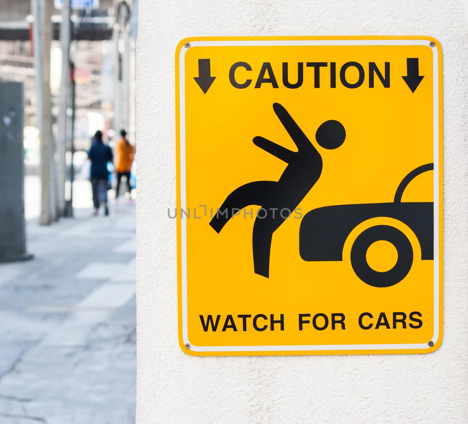 Caution, watch for cars