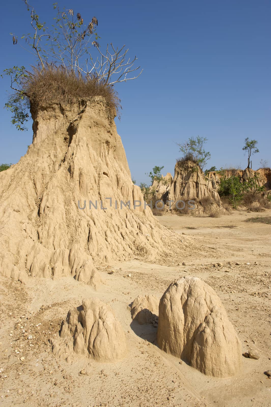 Happened from the soil erosion of Rain and wind naturally, Nan,Thailand