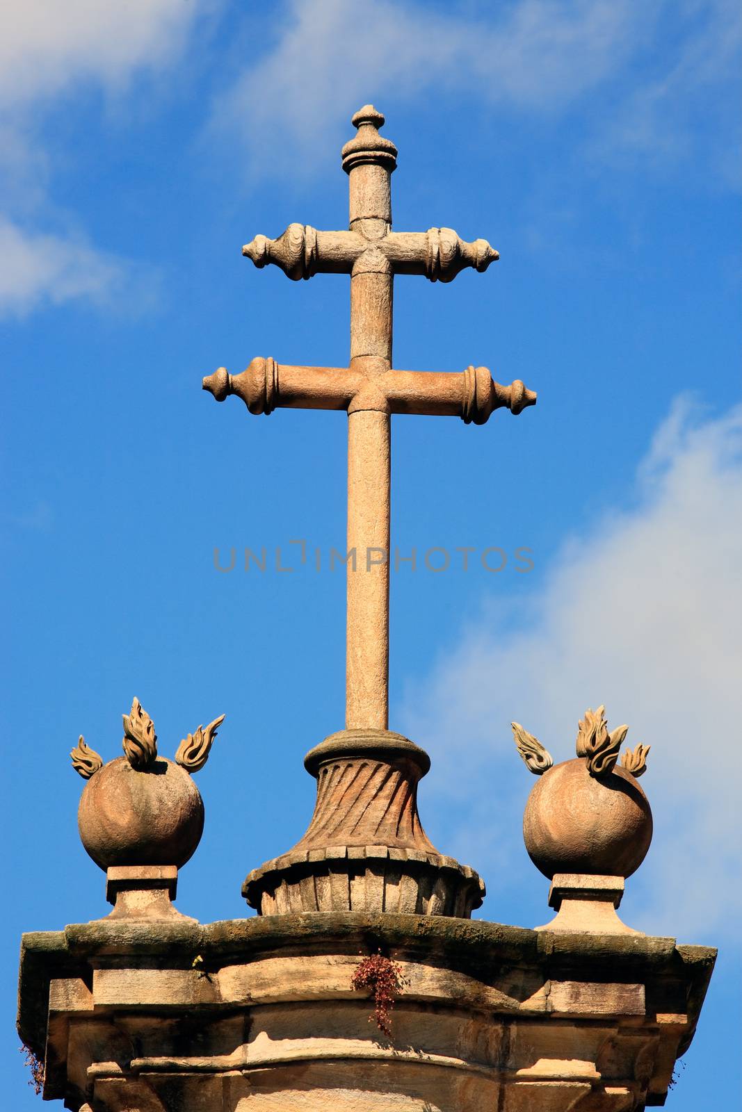 rooftop cross church Ouro Preto Minas Gerais Brazil by PIXSTILL