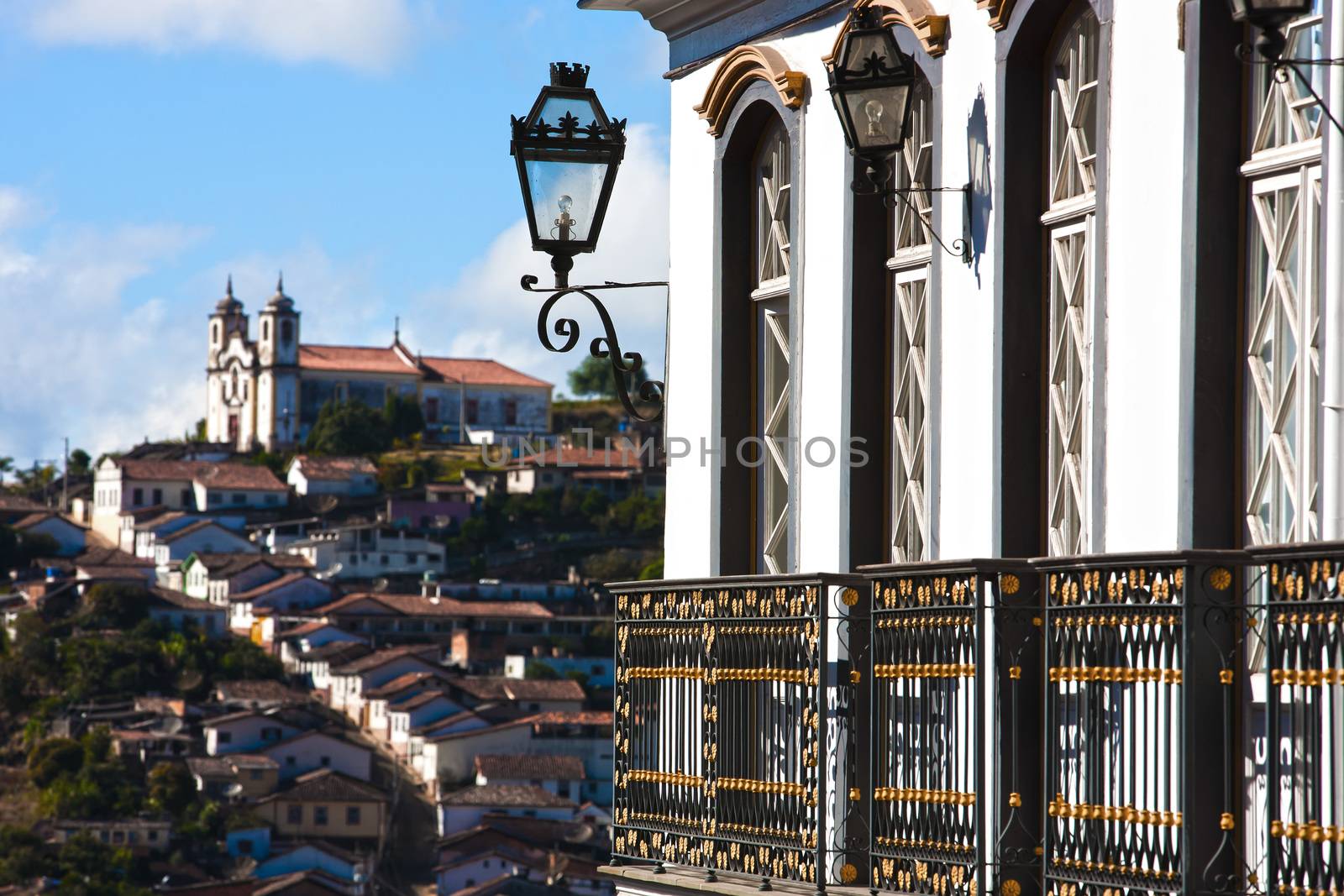 view of the unesco world heritage city of ouro preto in minas gerais brazil