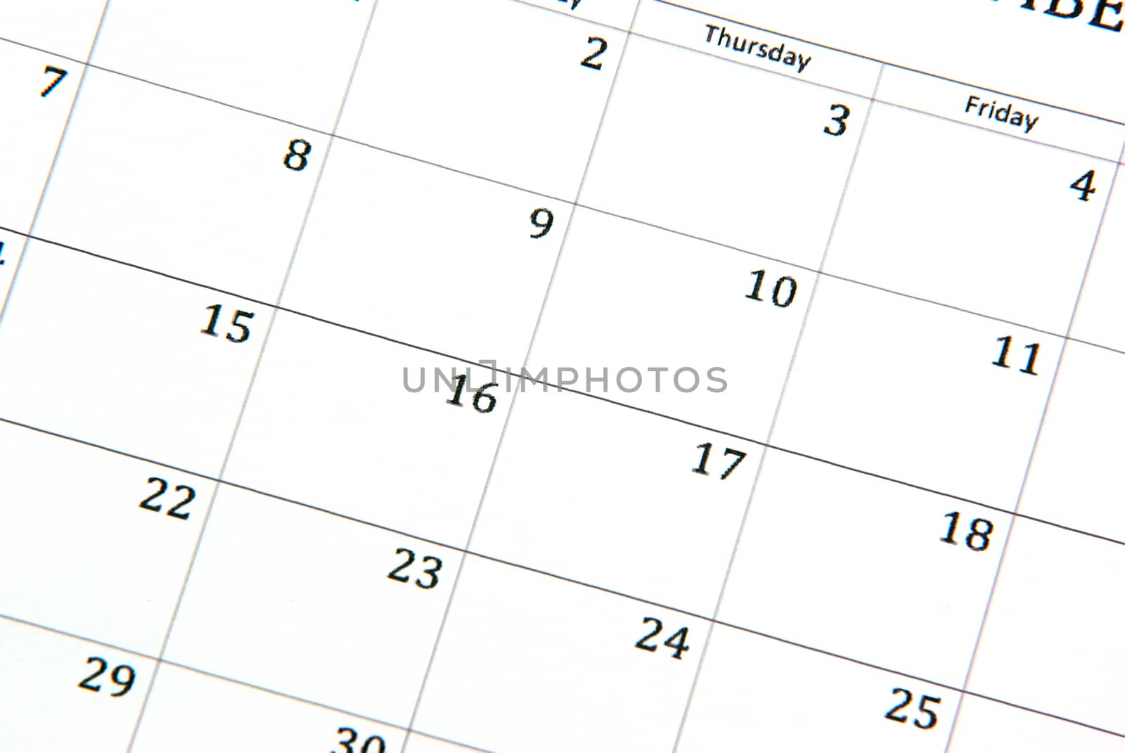 Customized note can be put in the calendar space area