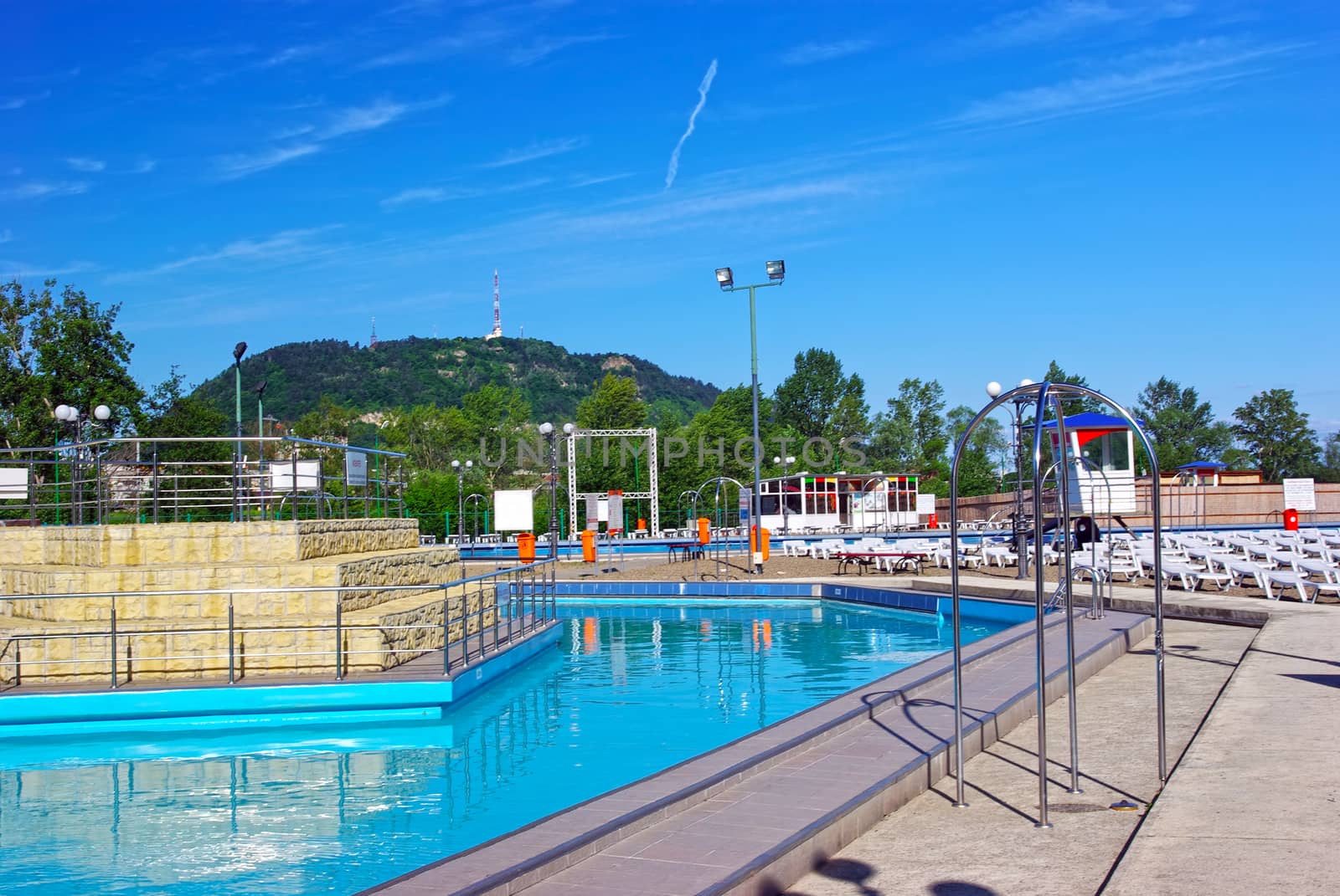 Swimming pool at mountain resort by savcoco