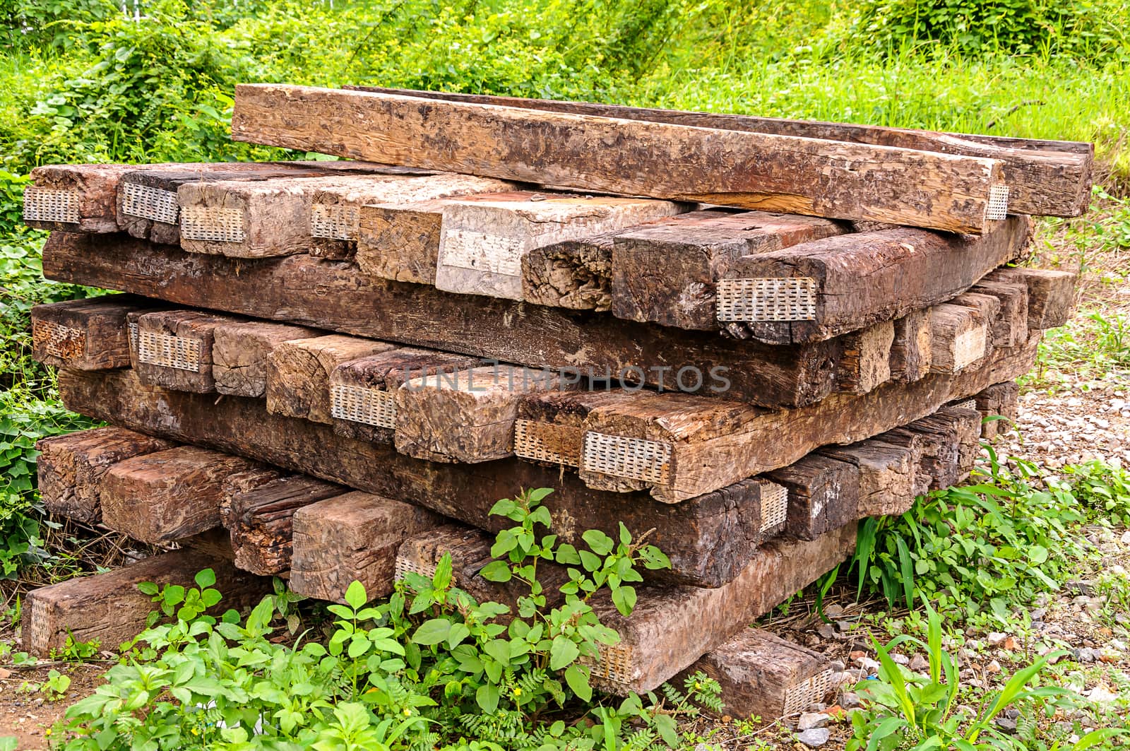  Old wooden sleeper by NuwatPhoto