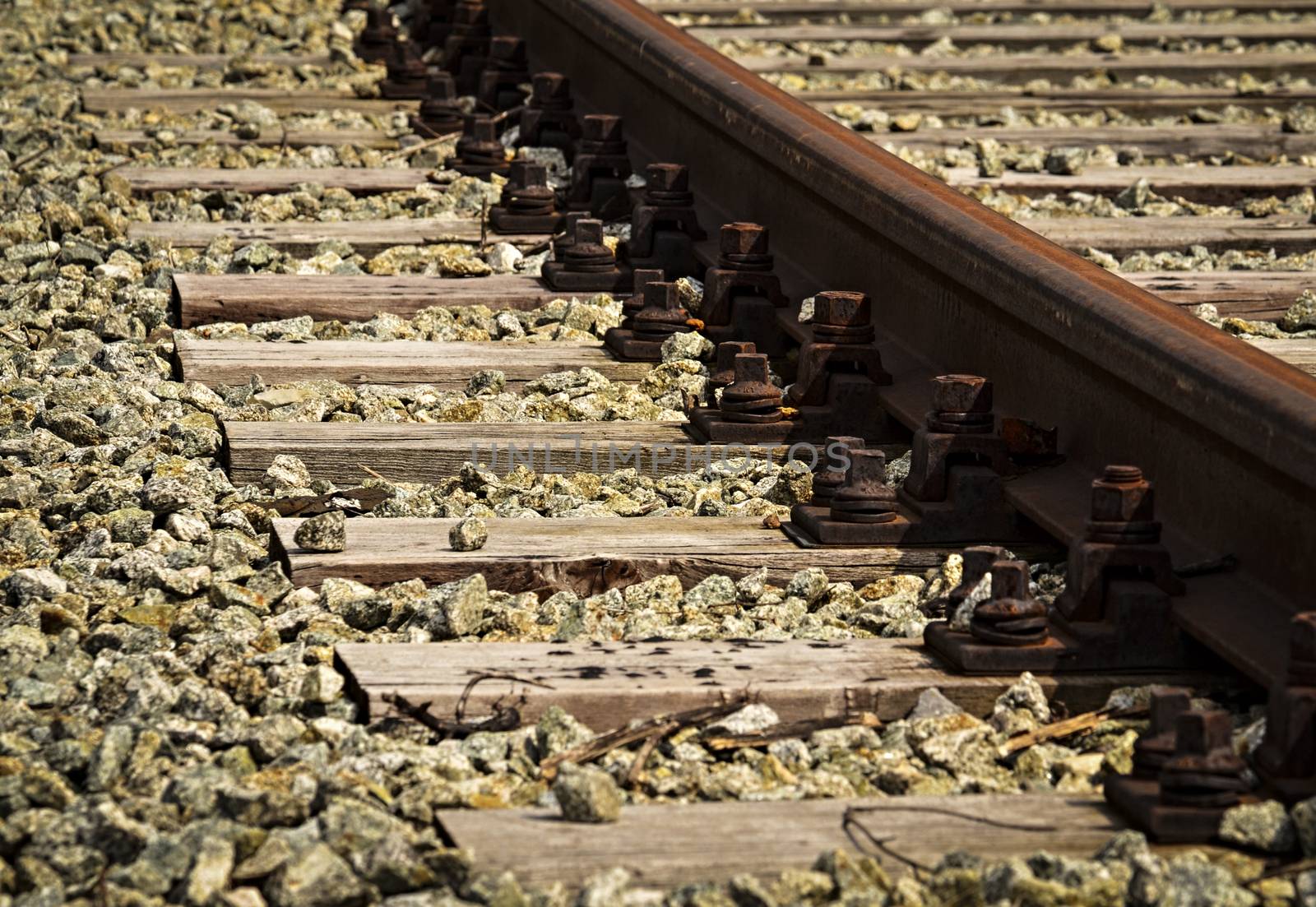 background detail rusty abandoned railway line