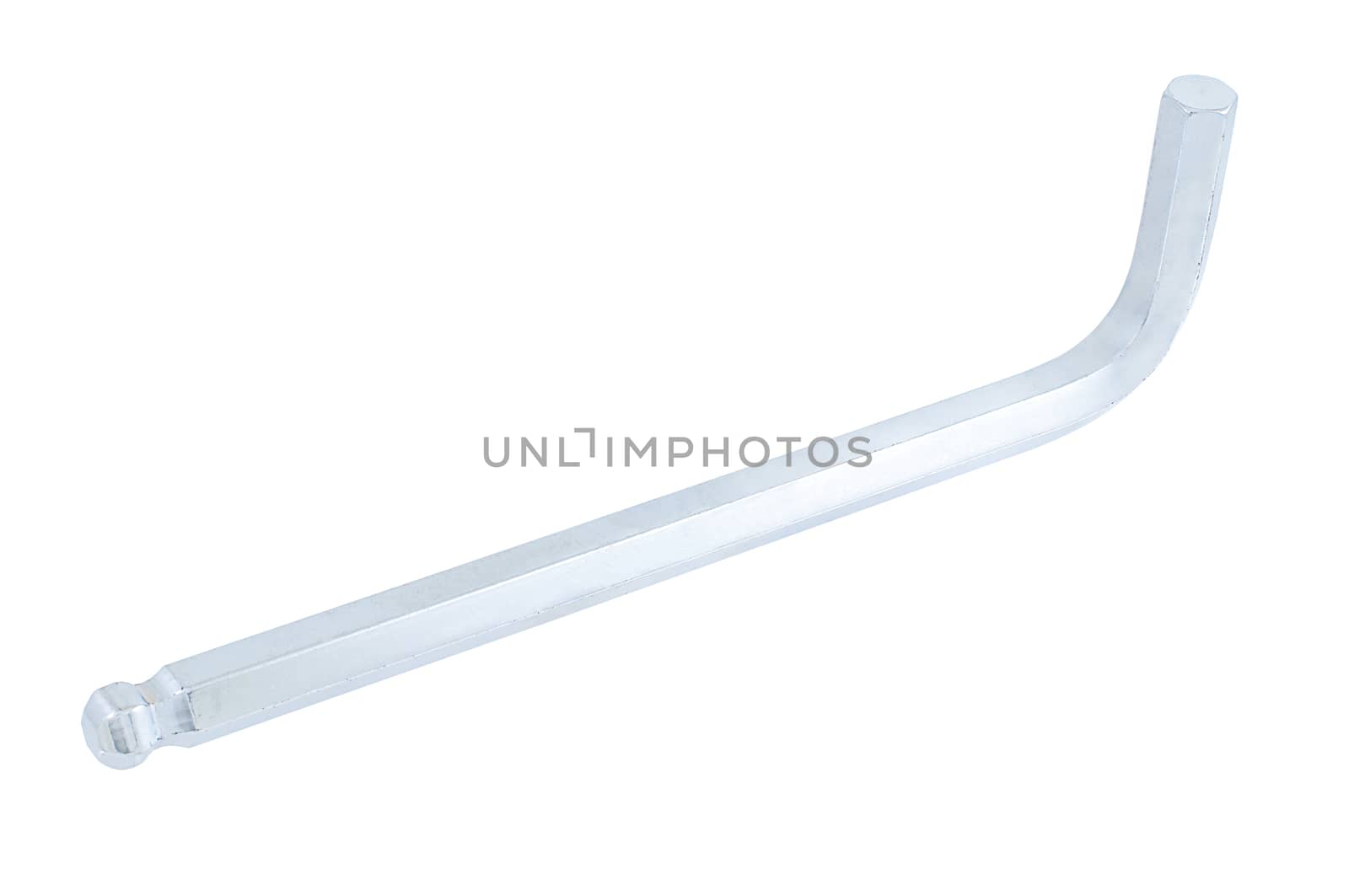 Single hexagon or allen wrench isolated on white background 