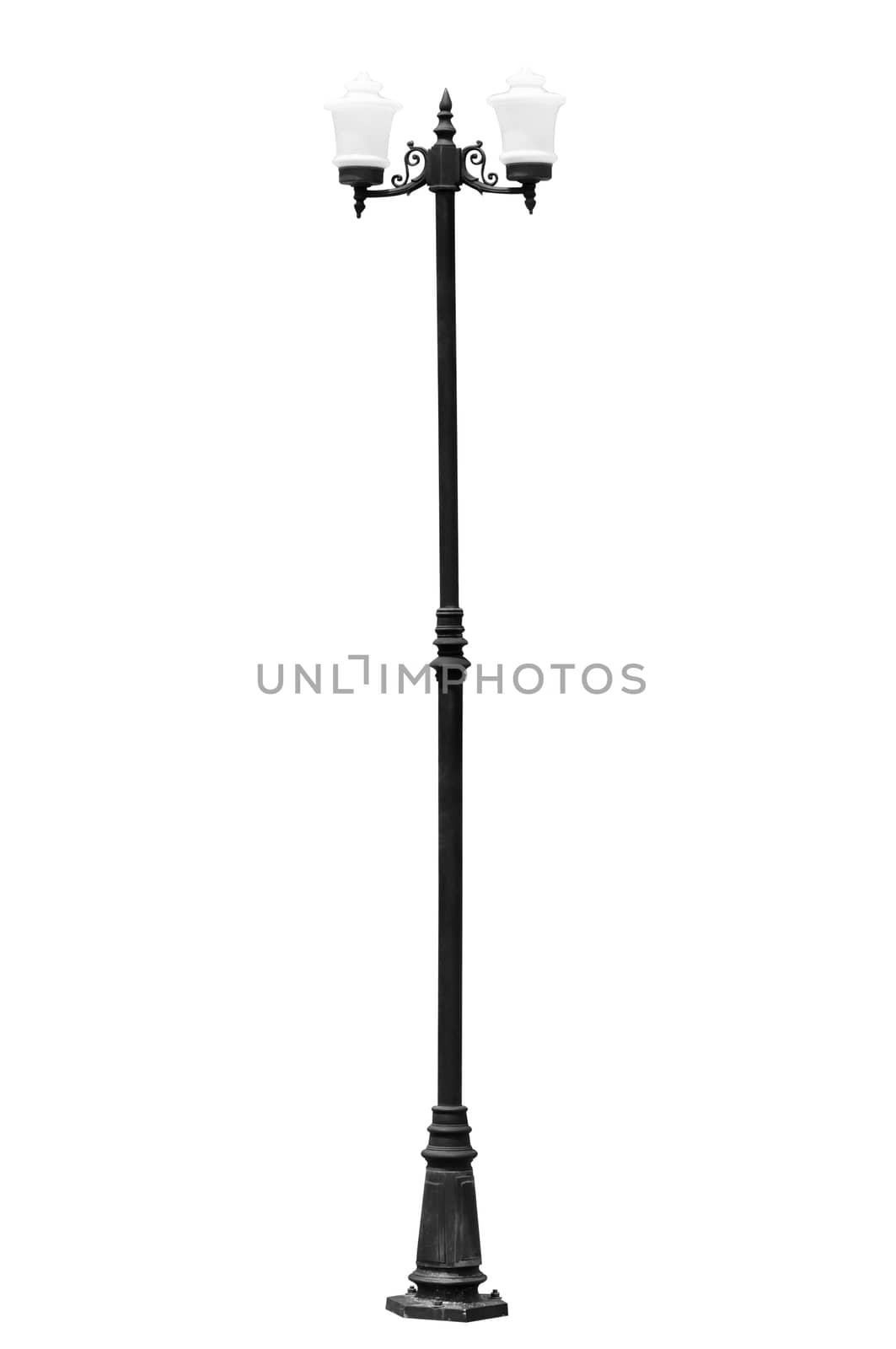 Street light pole isolated on white background