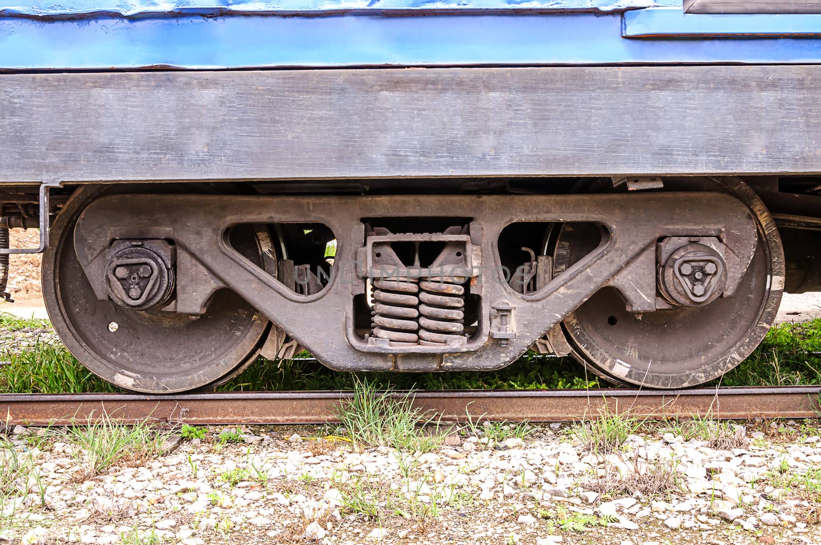 Wheel of  train  by NuwatPhoto