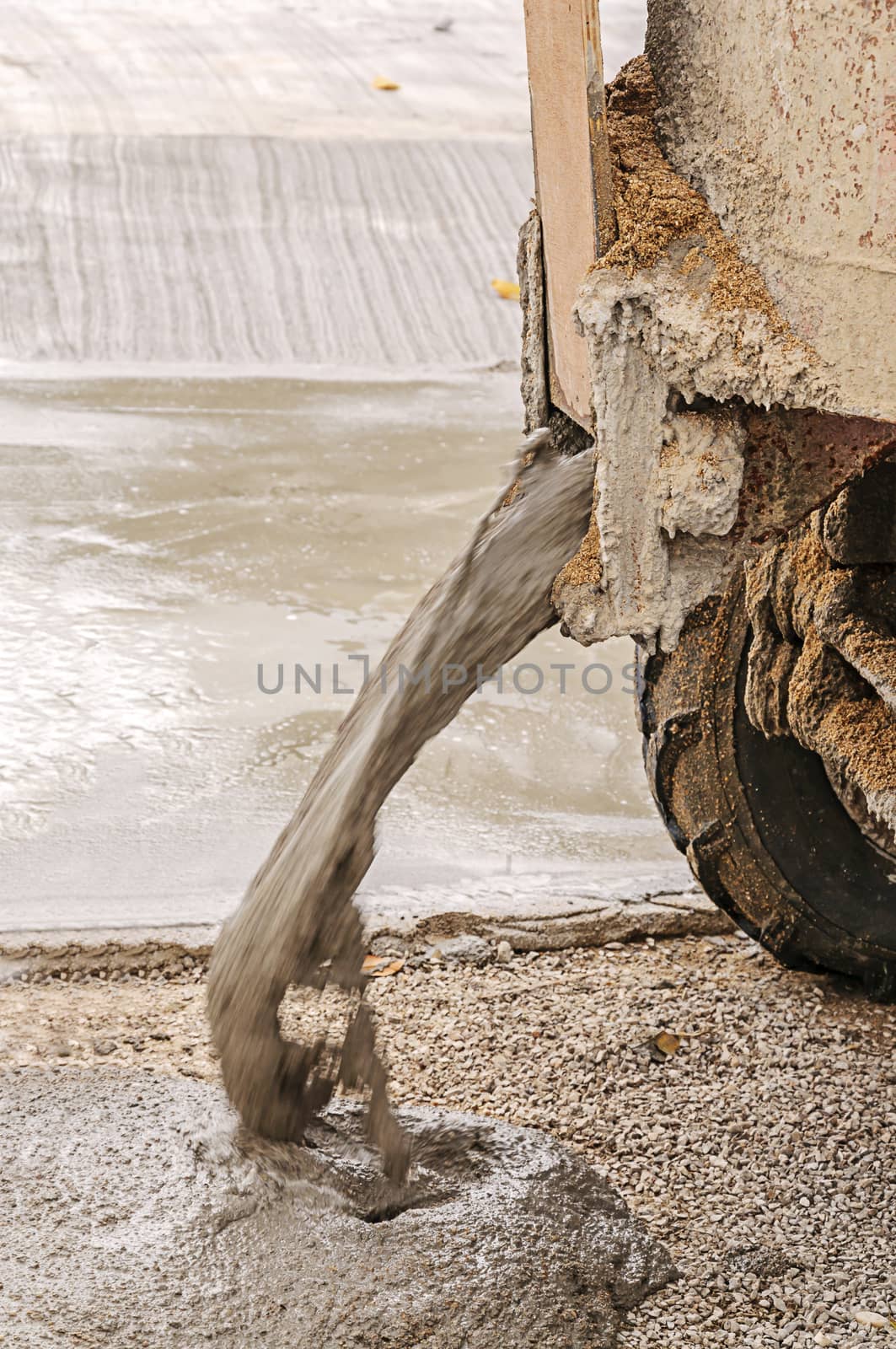 Pouring cement by NuwatPhoto
