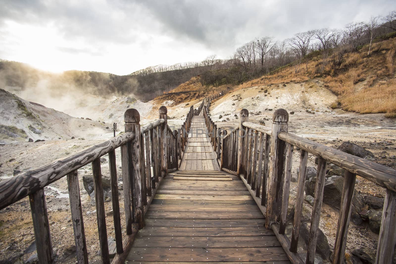 Famous Noboribetsu hot springs, Hokkaido, Japan