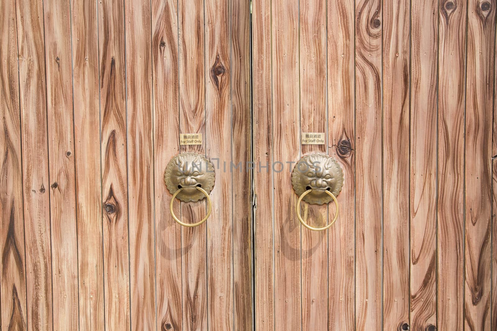 Brown wood door texture and background