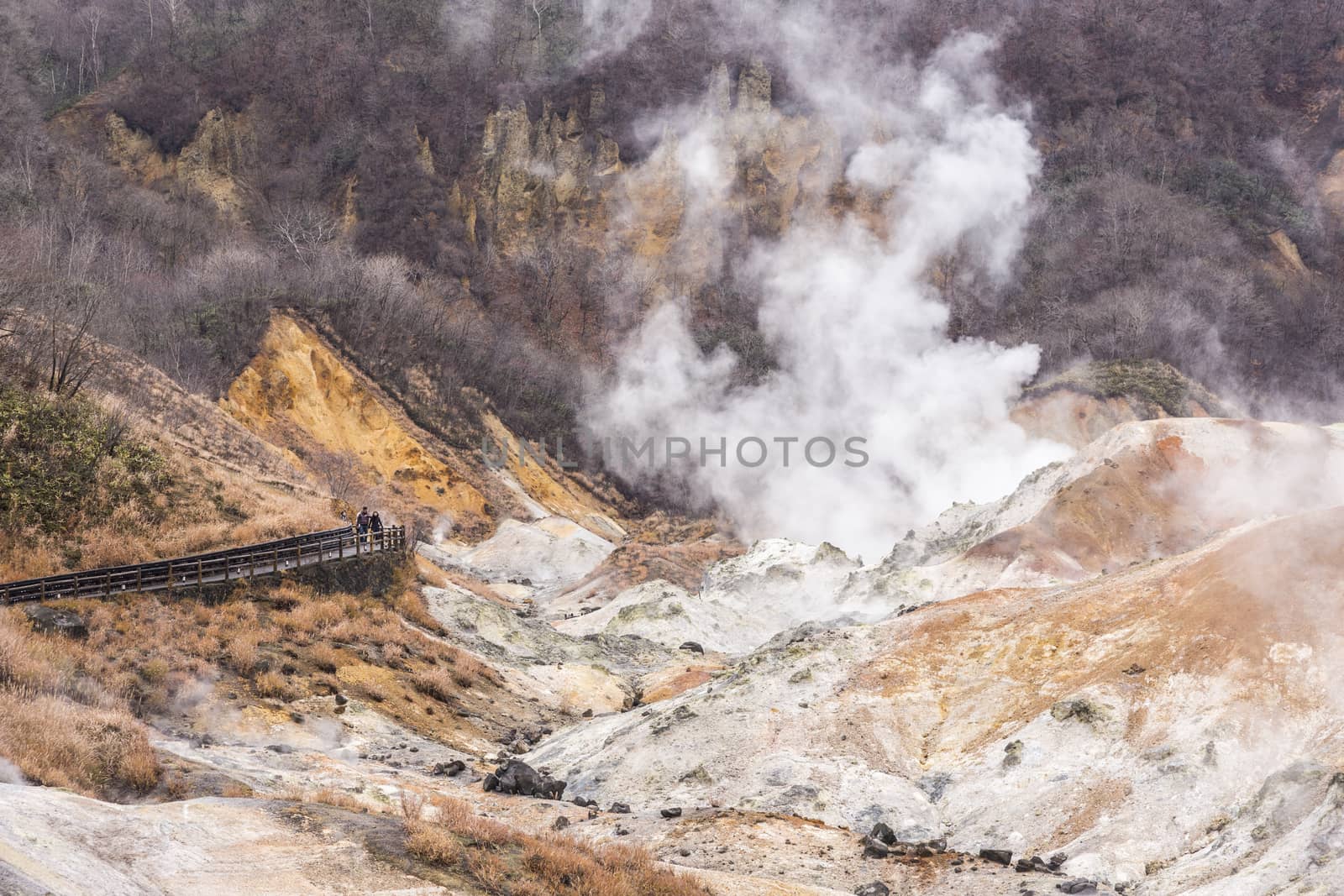 Famous Noboribetsu hot springs, Hokkaido, Japan