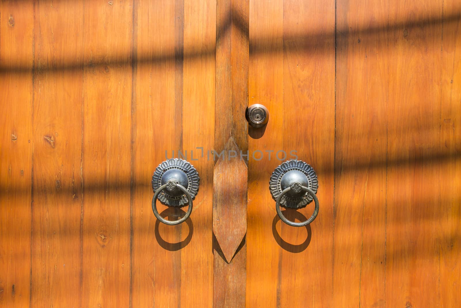 Brown wood door texture and background