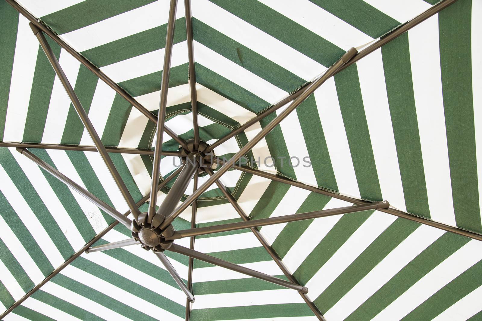 Green and white umbrella beach by 2nix