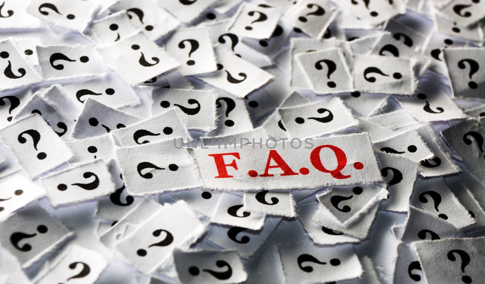  FAQ of question marks on white papers -hard light