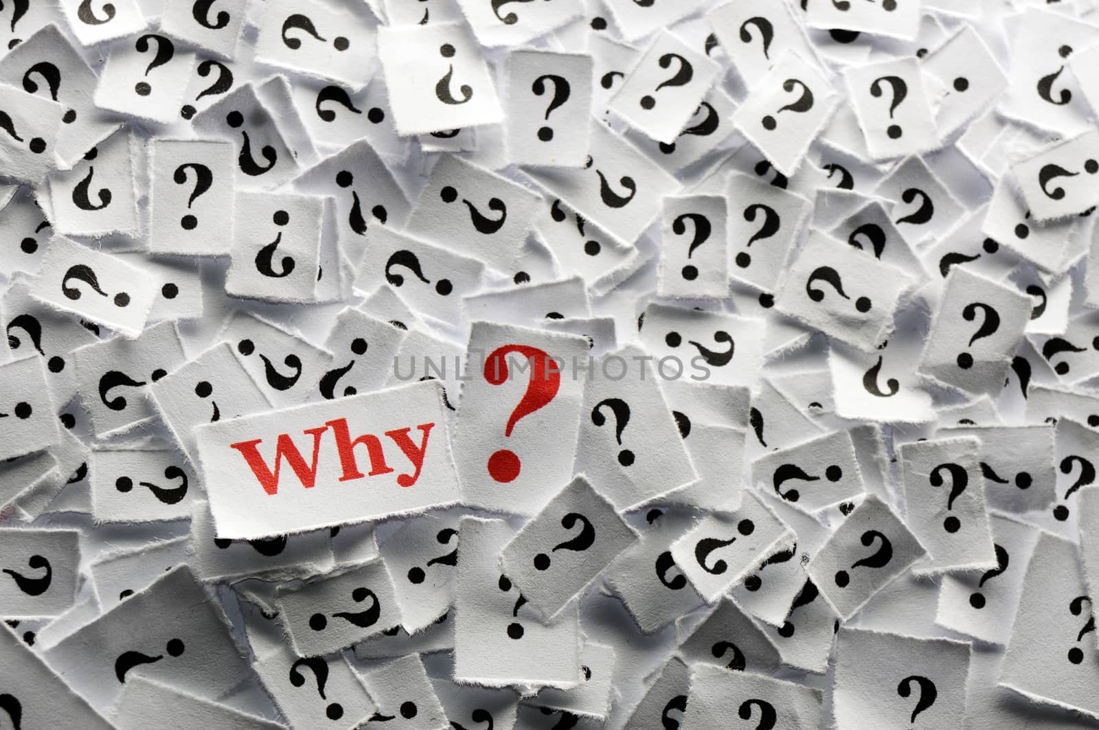  Why  question marks on white papers -hard light