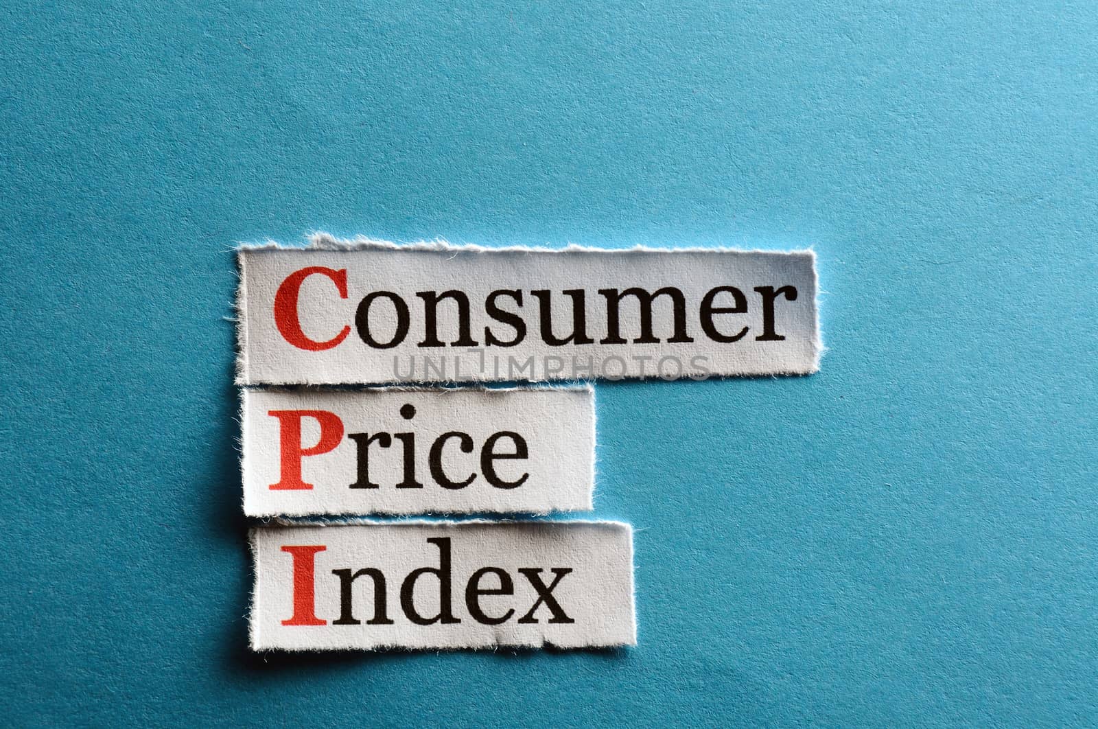 CPI - Consumer Price Index on blue paper