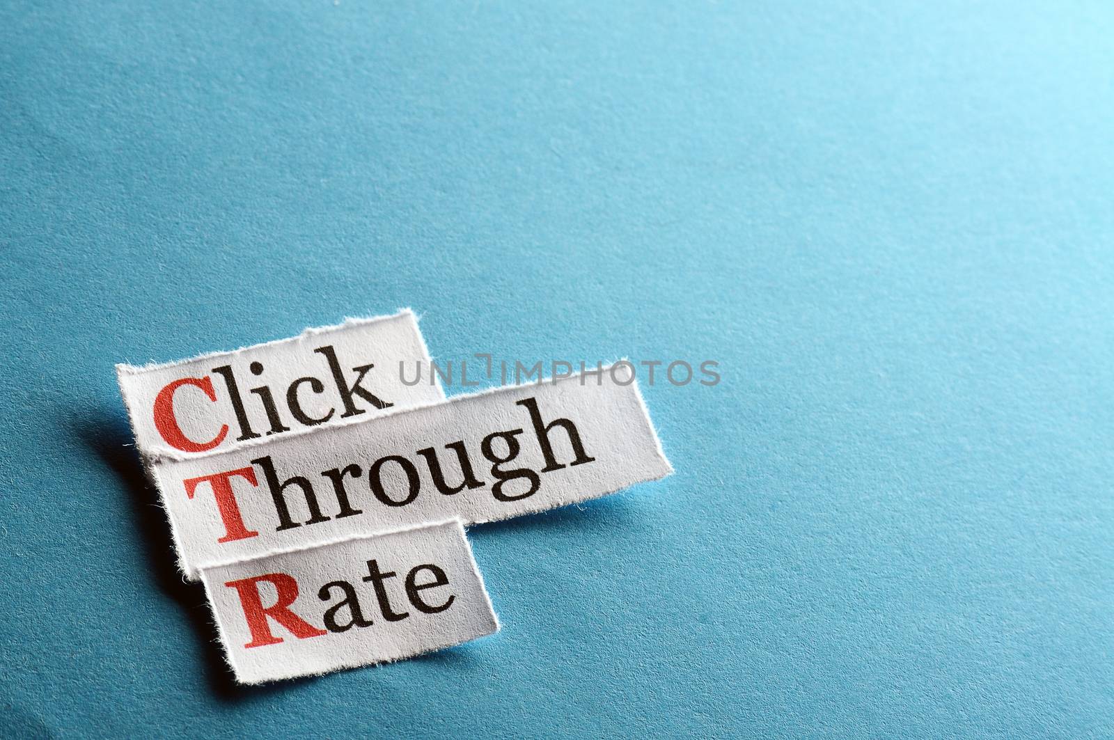 acronym ctr - click through rate on blue paper