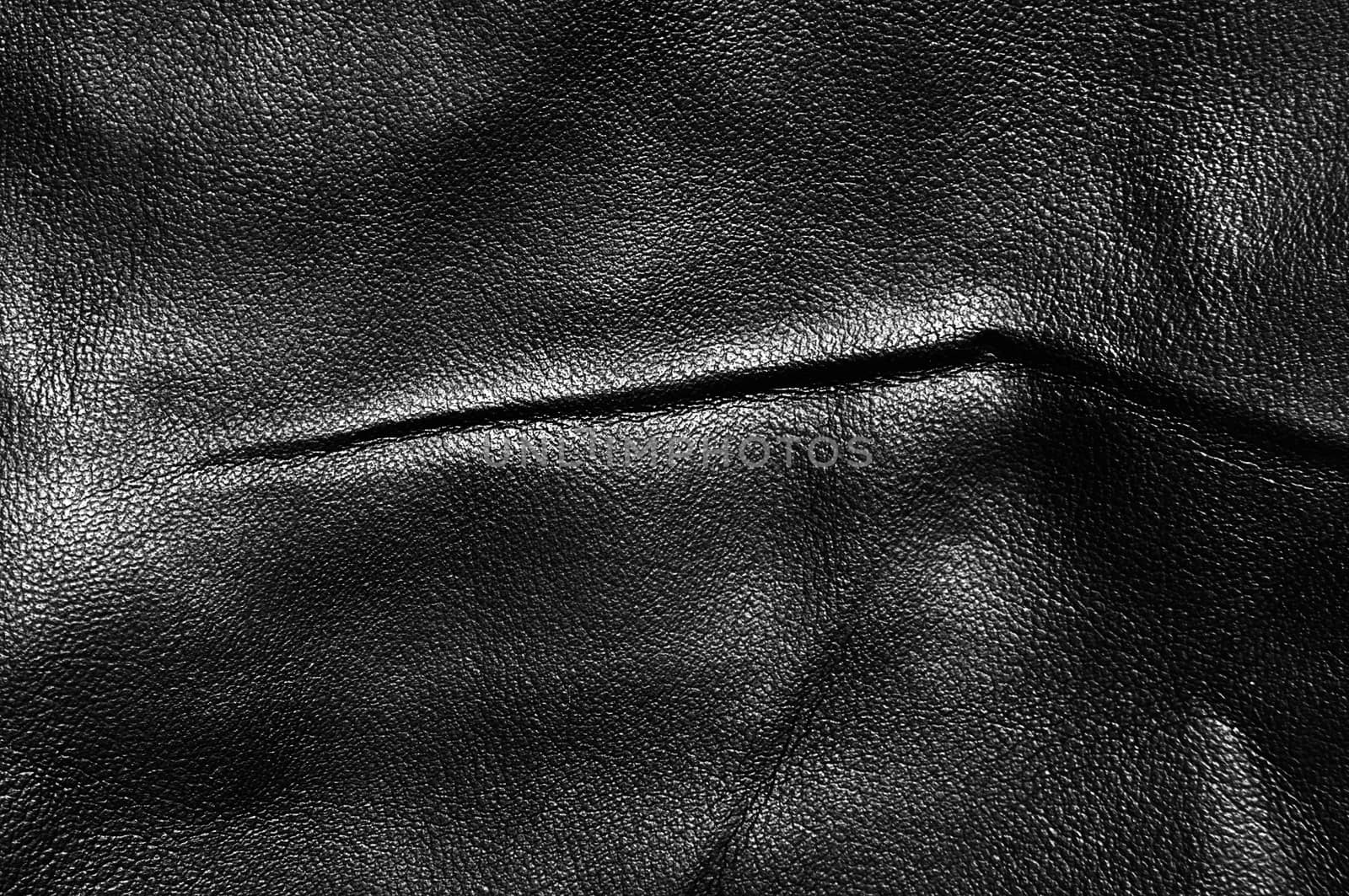 Closeup of seamless black leather texture 