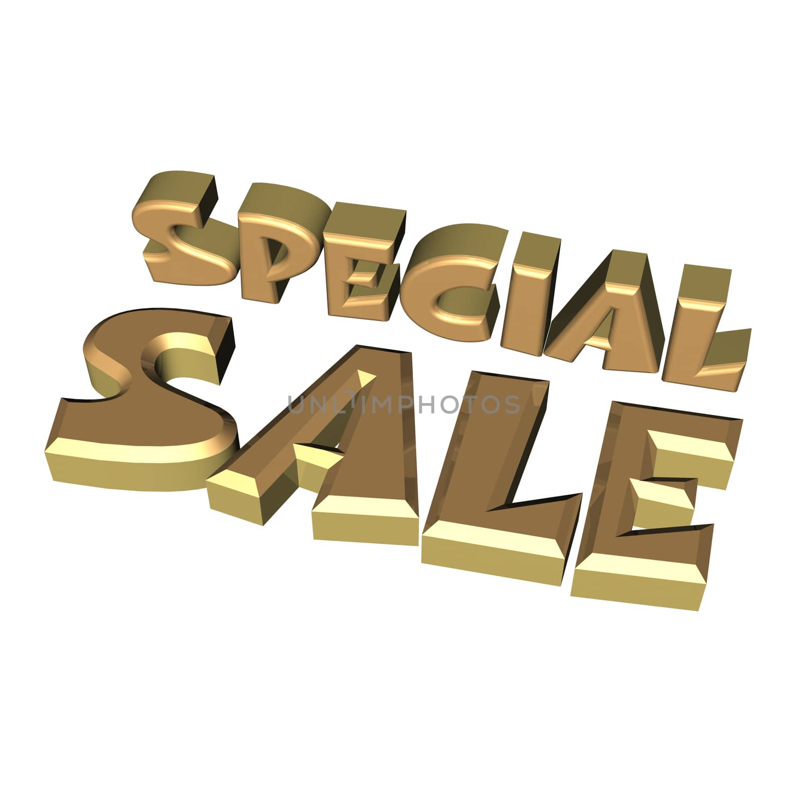 Glossy red three-dimensional inscription Special Sale as a sign.
