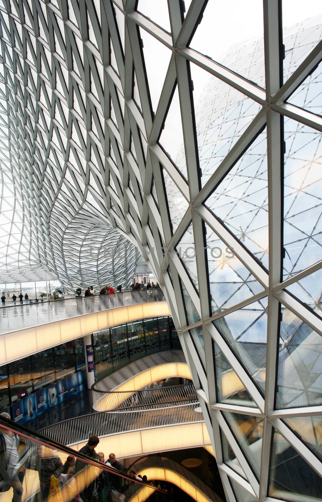 FRANKFURT AM MAIN, GERMANY, MAY The 3rd 2014: 
The MyZeil is a shopping mall in the city center of Frankfurt am Main, designed by Roman architect Massimiliano Fuksas.