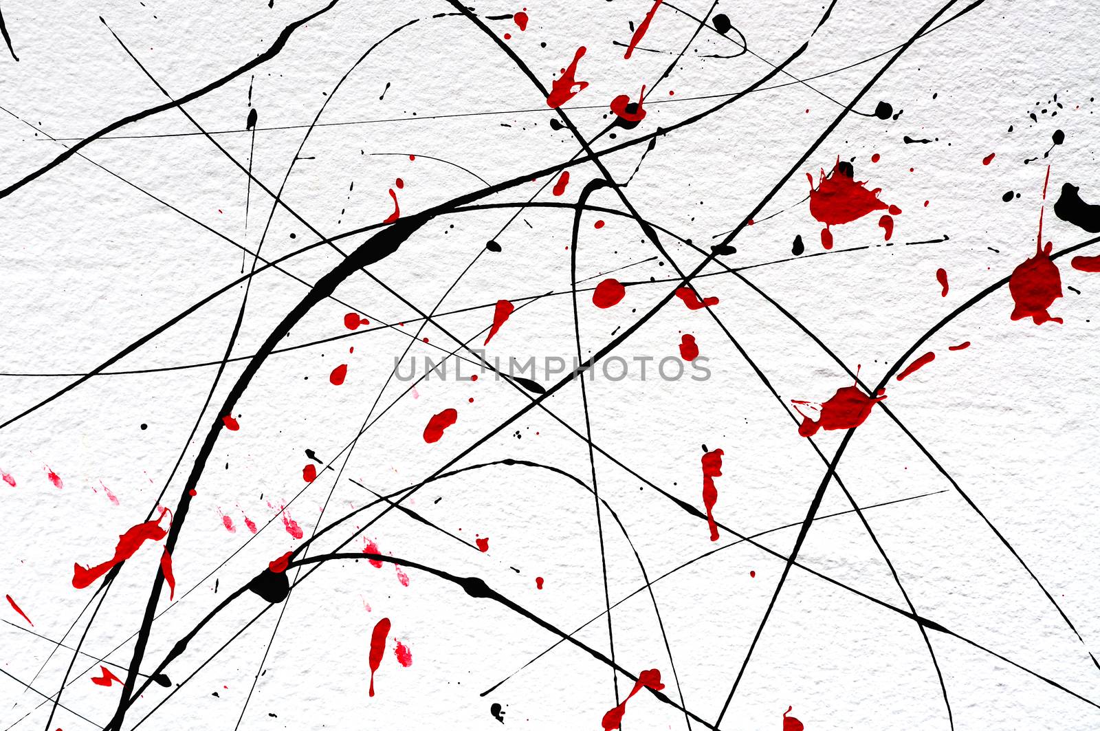 white wall with modern abstract art  details 