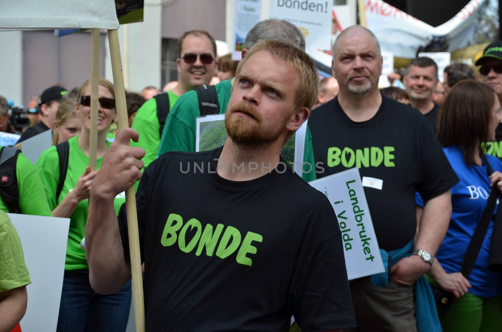 Norwegian farmers protest the Norwegian government's agricultural policies during a rally organized by the Norwegian Agrarian Association (Norsk Bondelag) in Oslo.