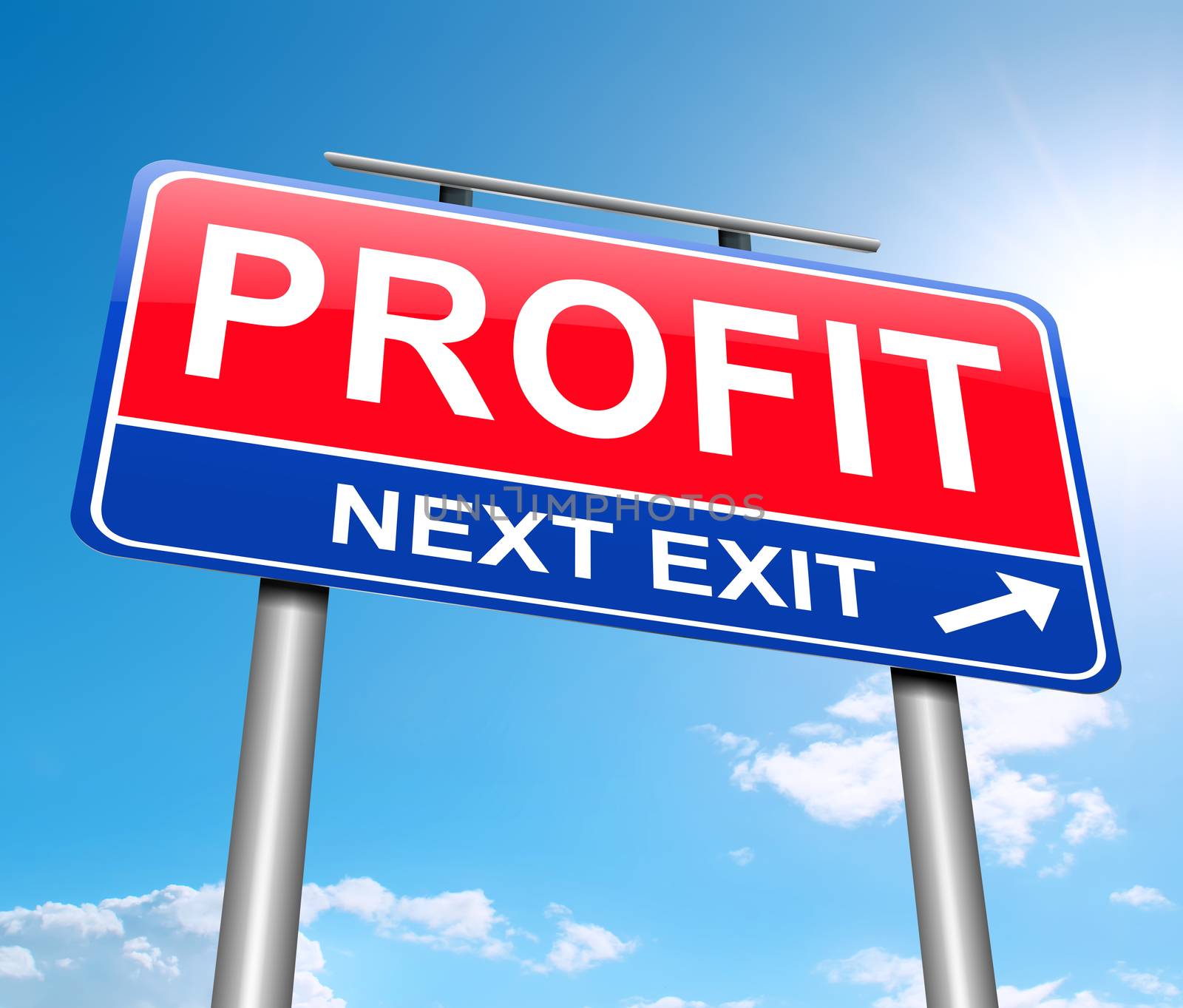 Illustration depicting a sign with a profit concept.