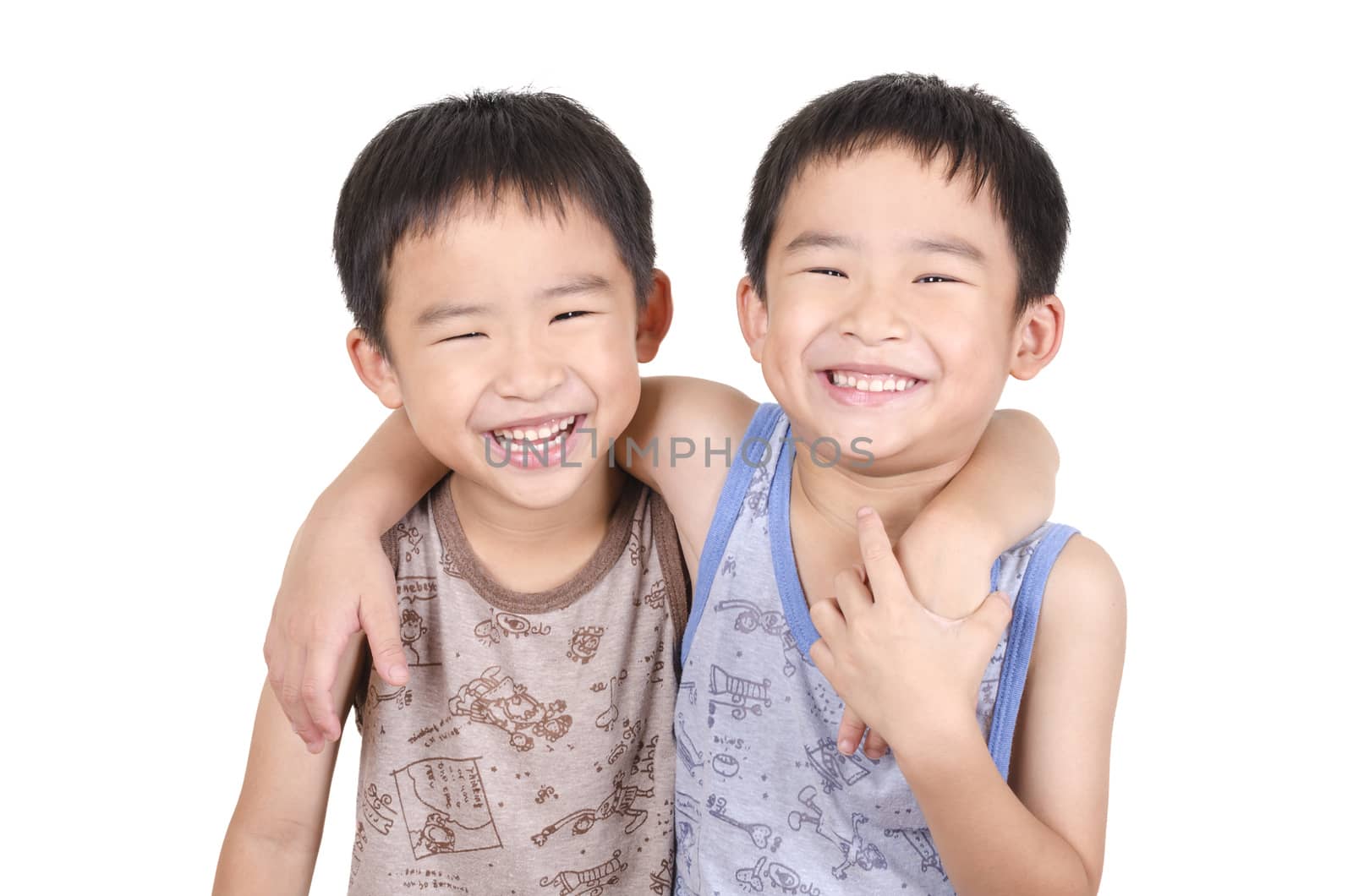 Cute twins smiling