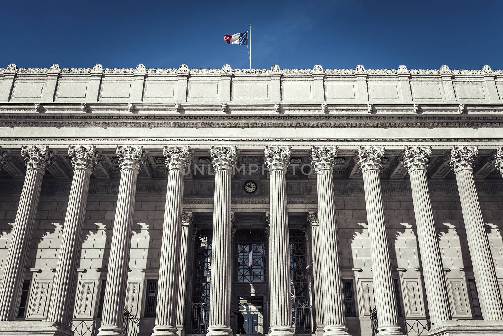 Courthouse in Lyon, France. Special photograpic processing.