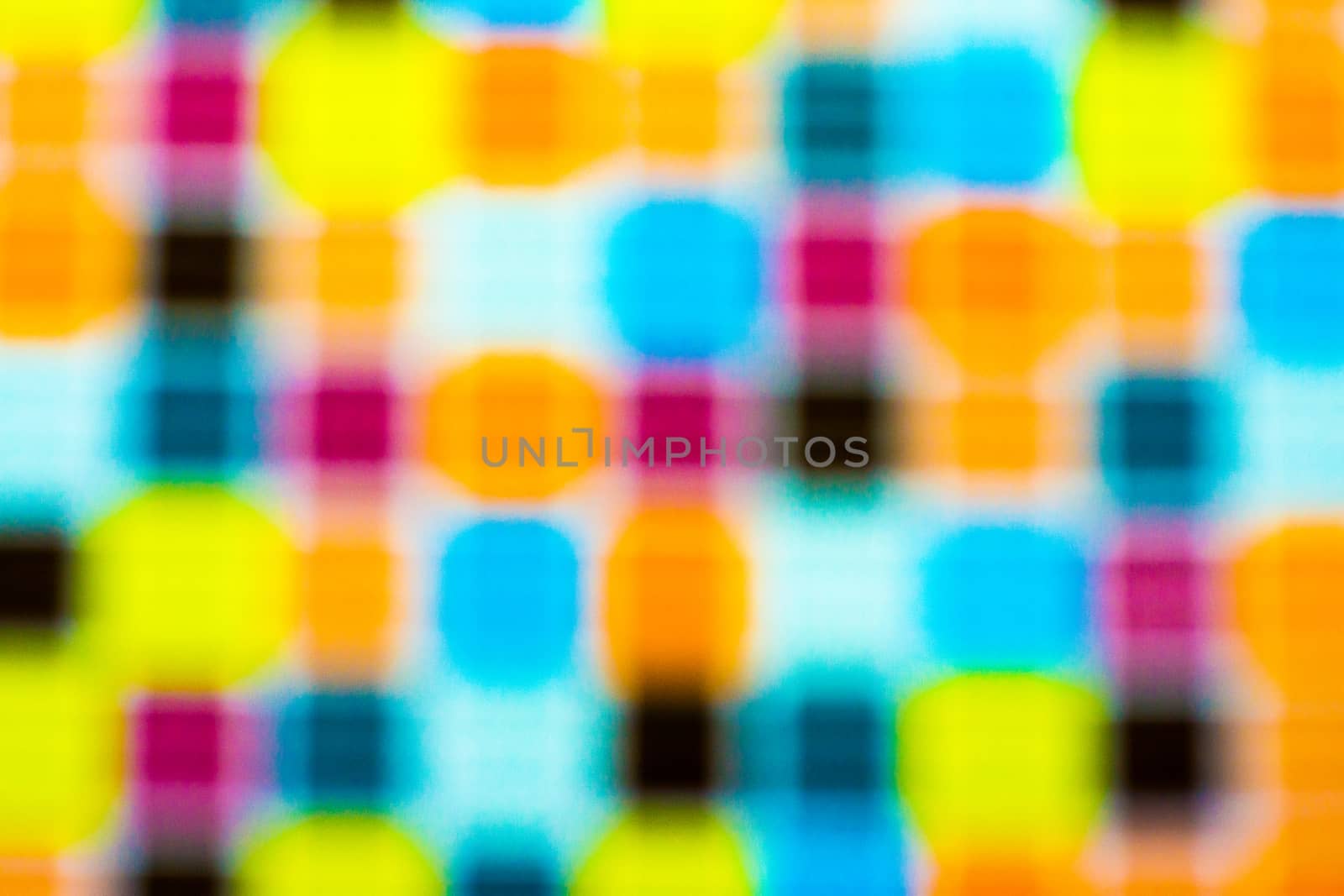 non specific pattern of colorful dots and squares on various color of background