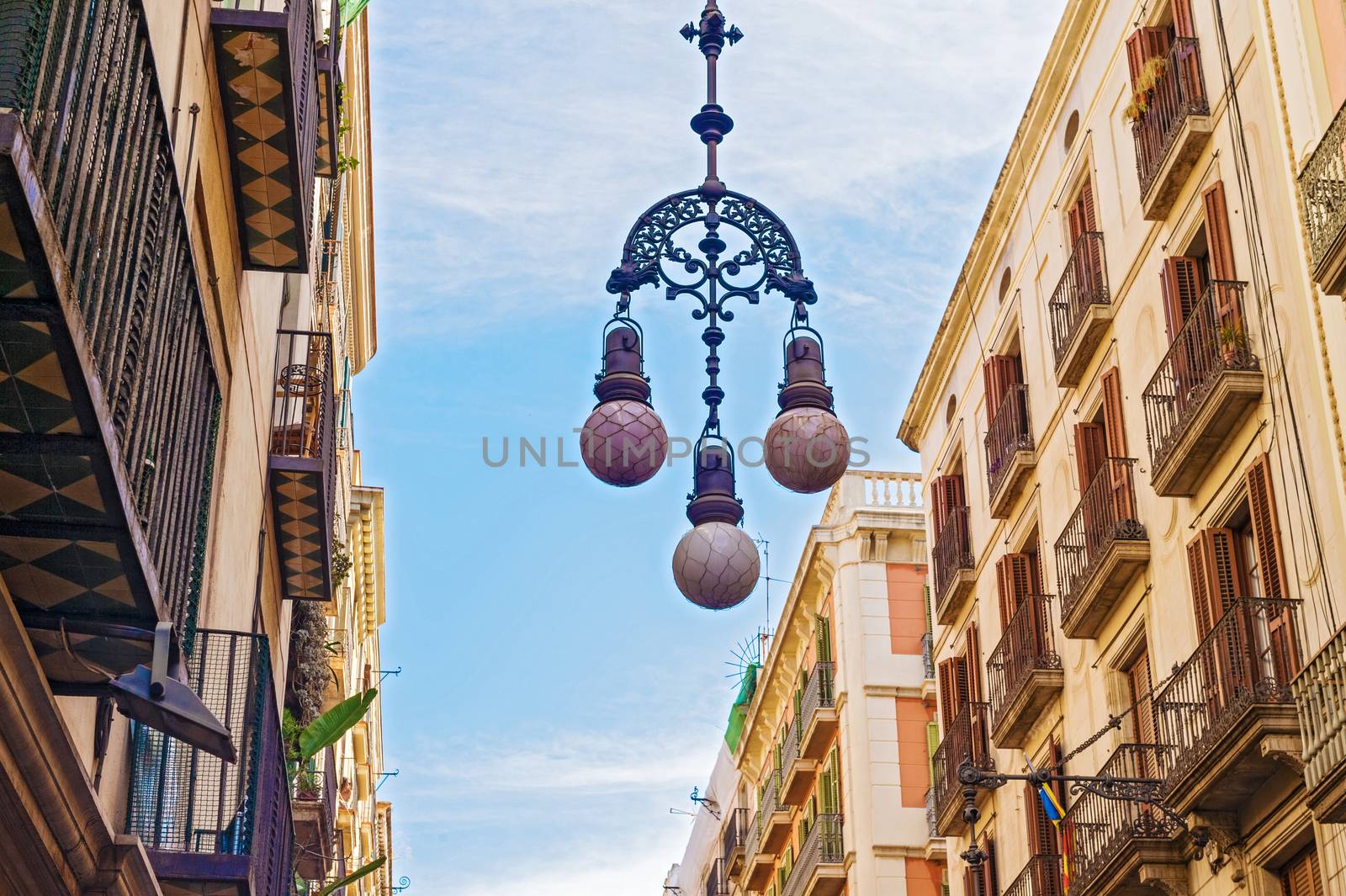 Street lamps in Barcelona, Spain by Marcus