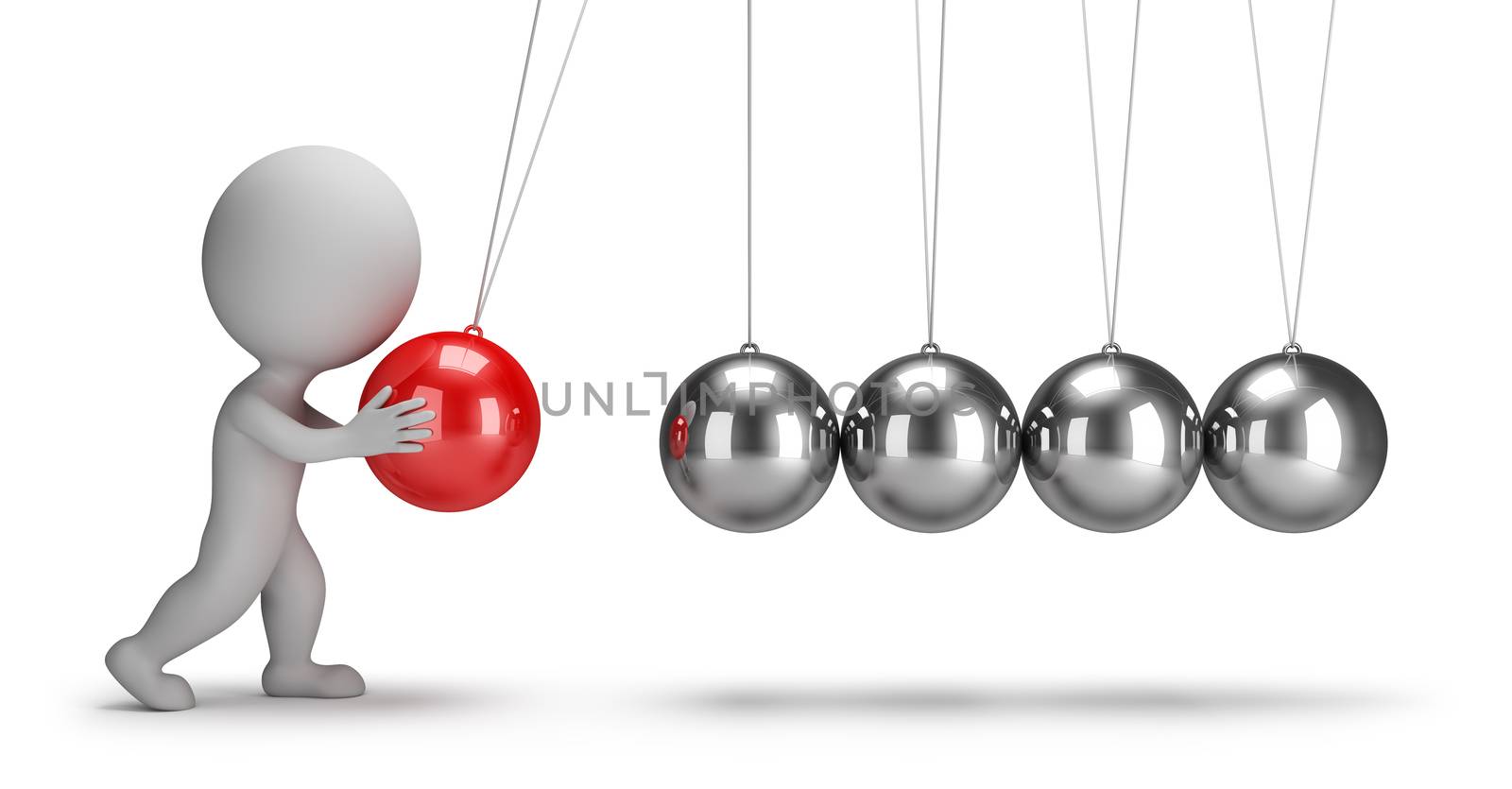 3d small people - Newtons cradle by Anatoly