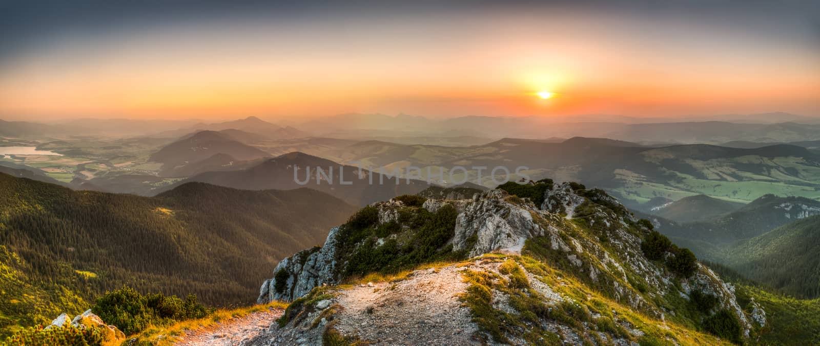 landscape, view from Sivy vrch towards Low Tatra Mountains