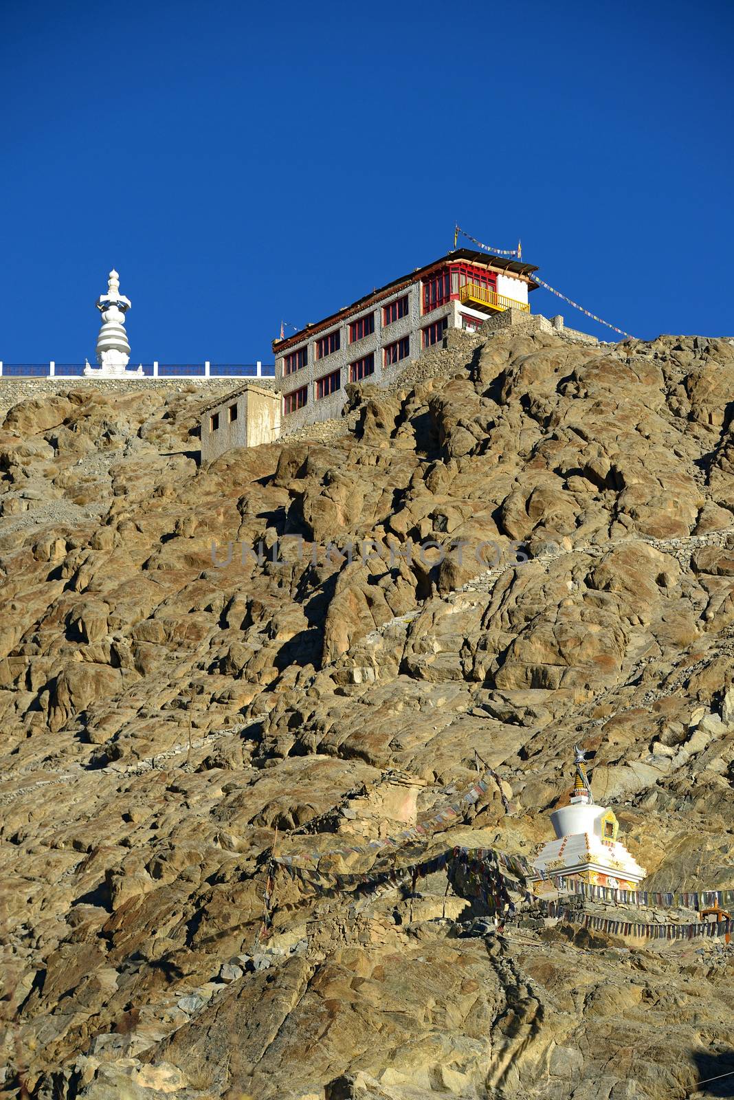 Gompa near a Buddhist monastery. Ladakh province. India