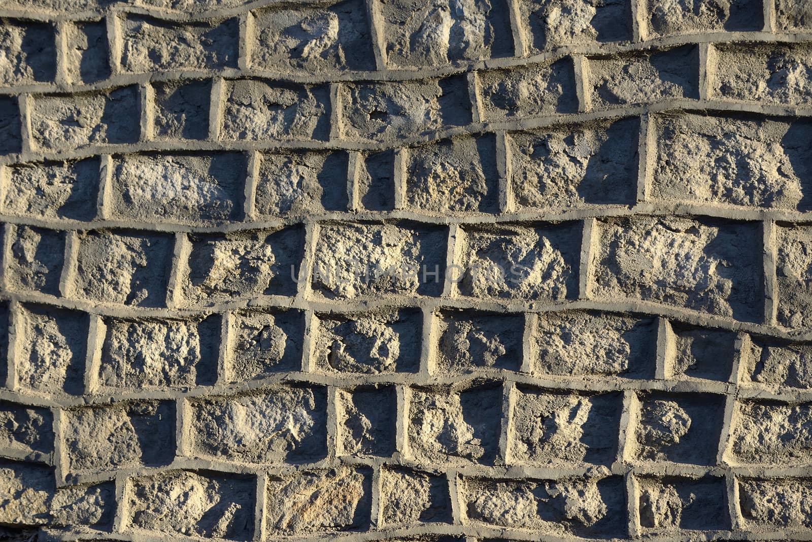 bricks wall on the road in Ladakh, Northern India