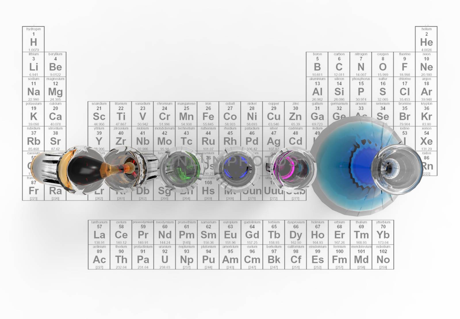 Illustration of a test tube Science with a flamboyant