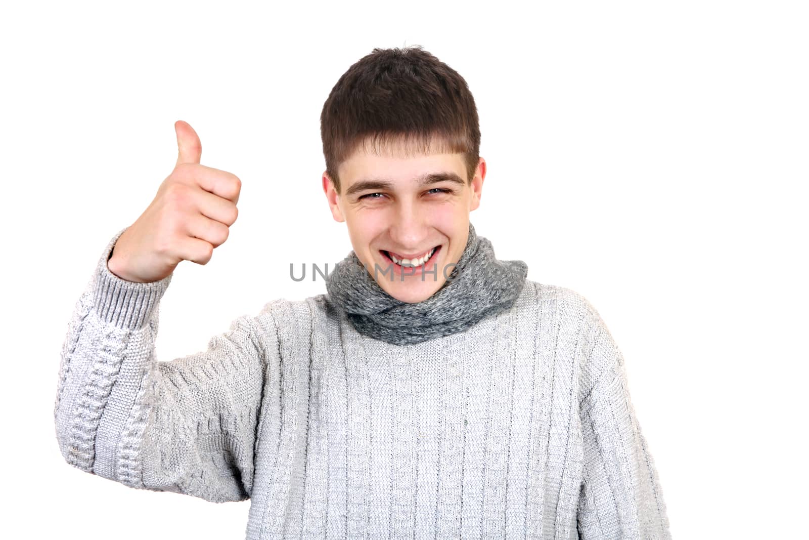 Teenager with OK gesture by sabphoto