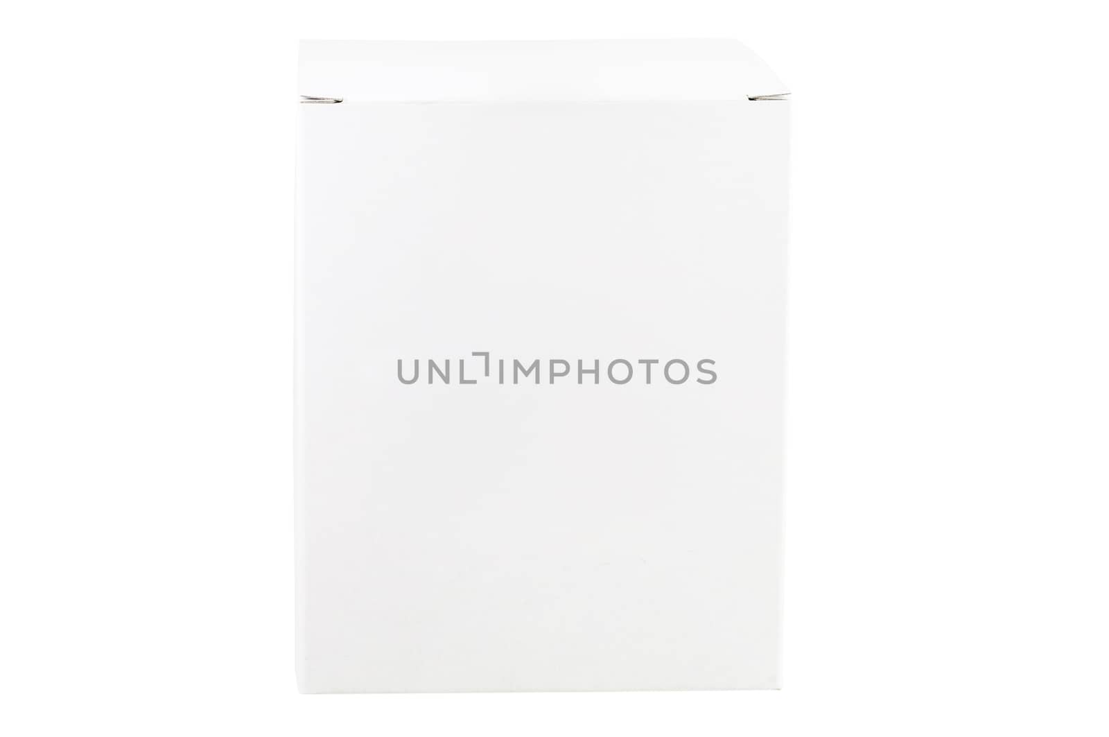 White box isolated on white background with clipping path 