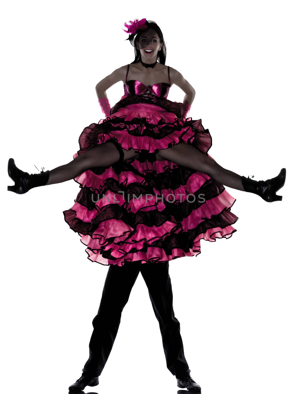 couple man woman dancer dancing french cancan silhouette by PIXSTILL