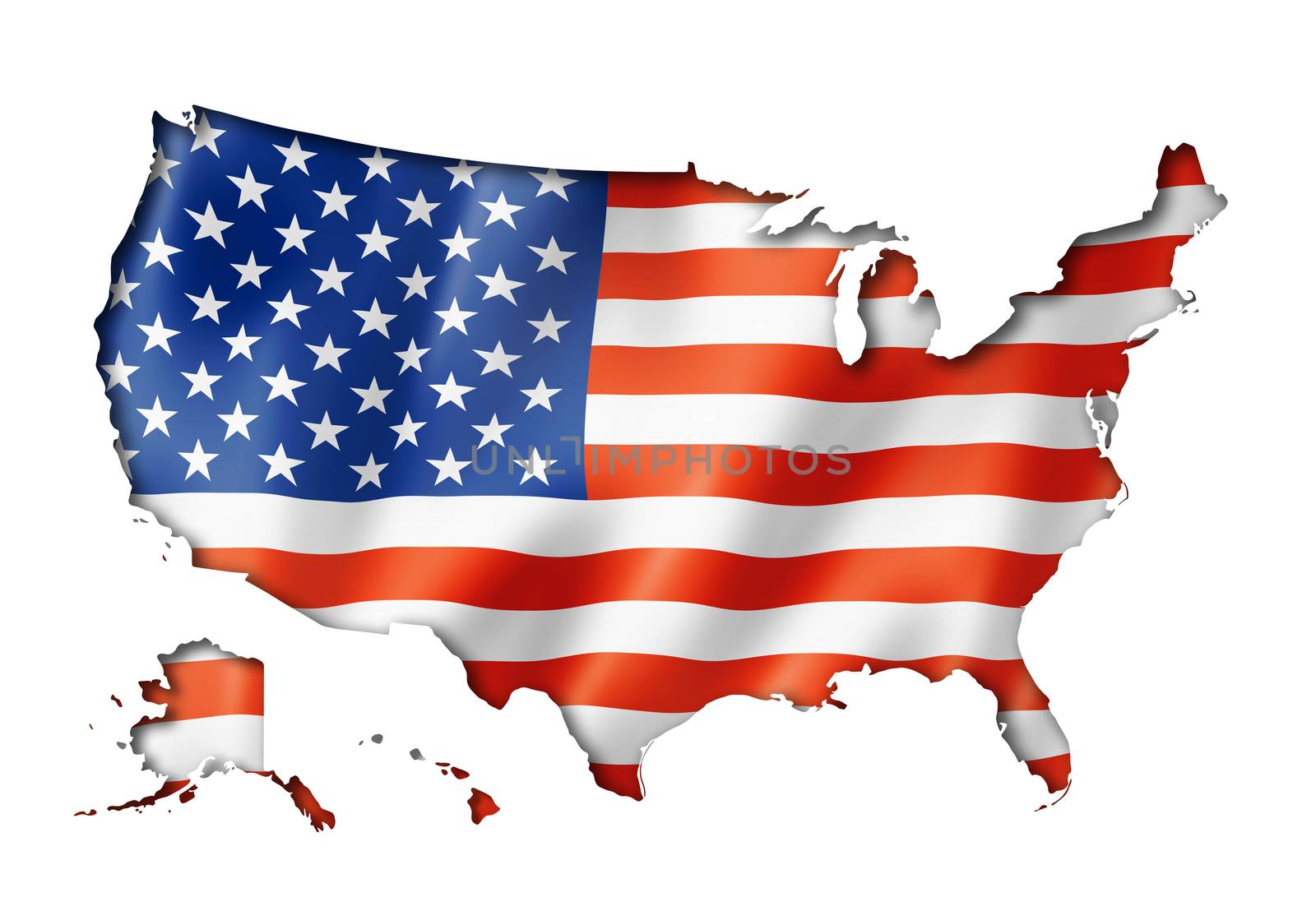 United States flag map by daboost