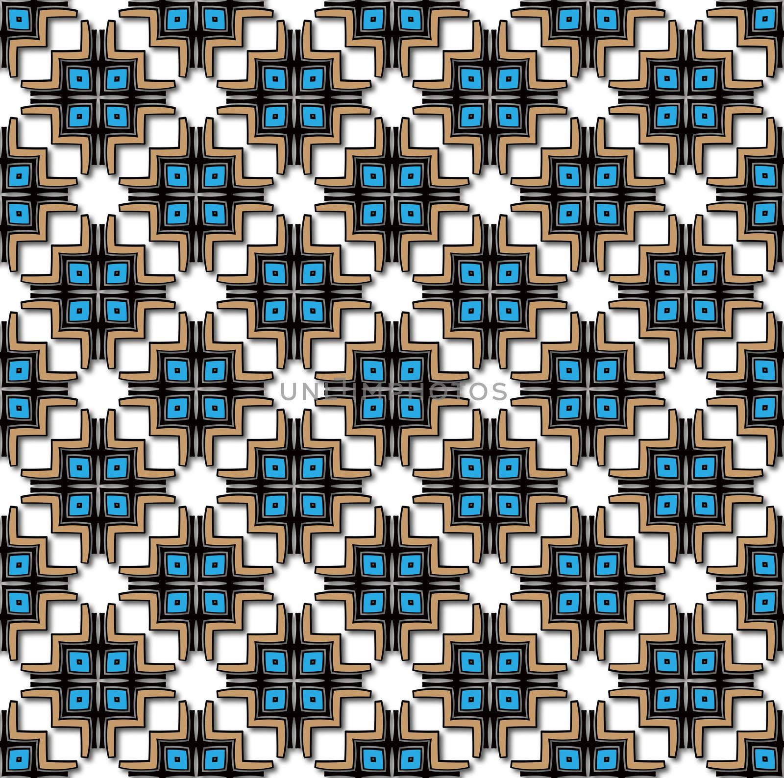 background or fabric Abstract inca cross pattern blue and brown color
