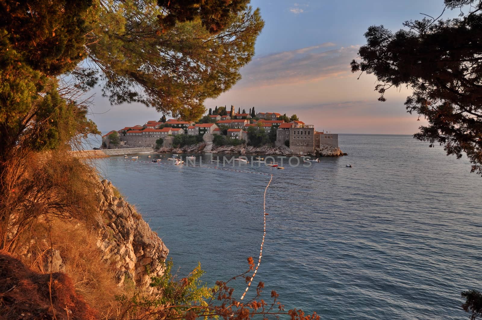 Old town of Sveti Stefan in Montenegro by anderm