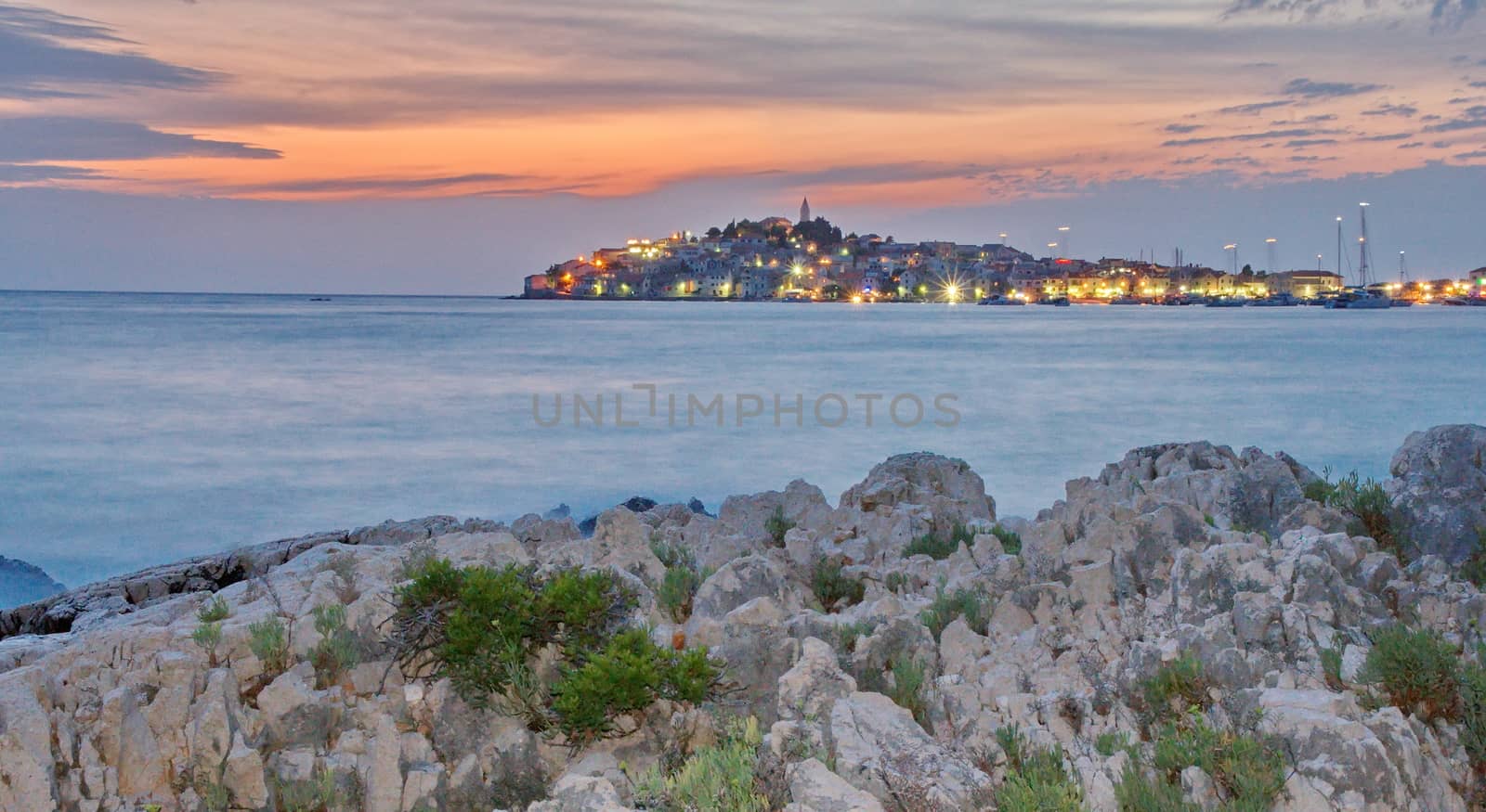 City of Primosten in Croatia at sunset by anderm