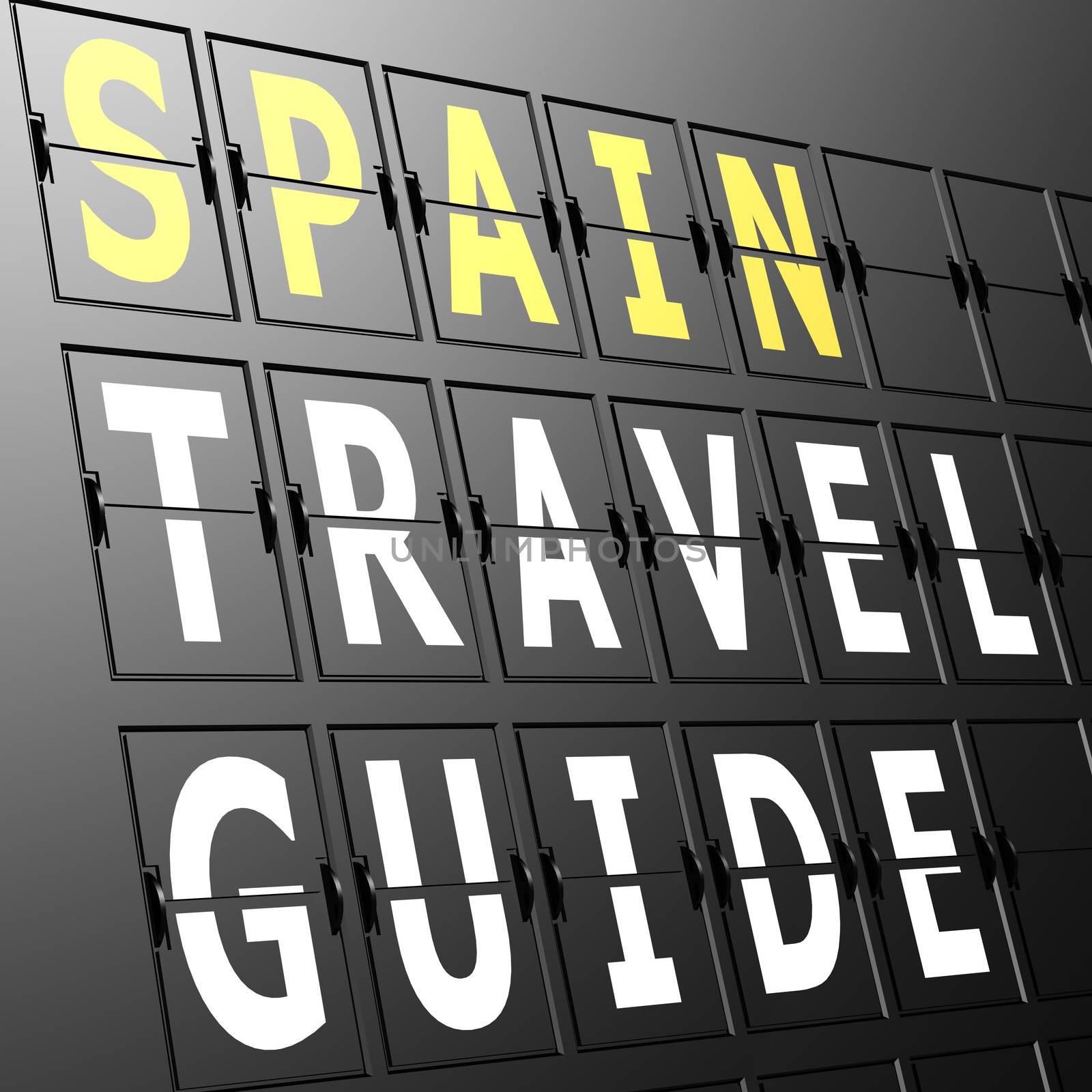 Airport display Spain travel guide by tang90246