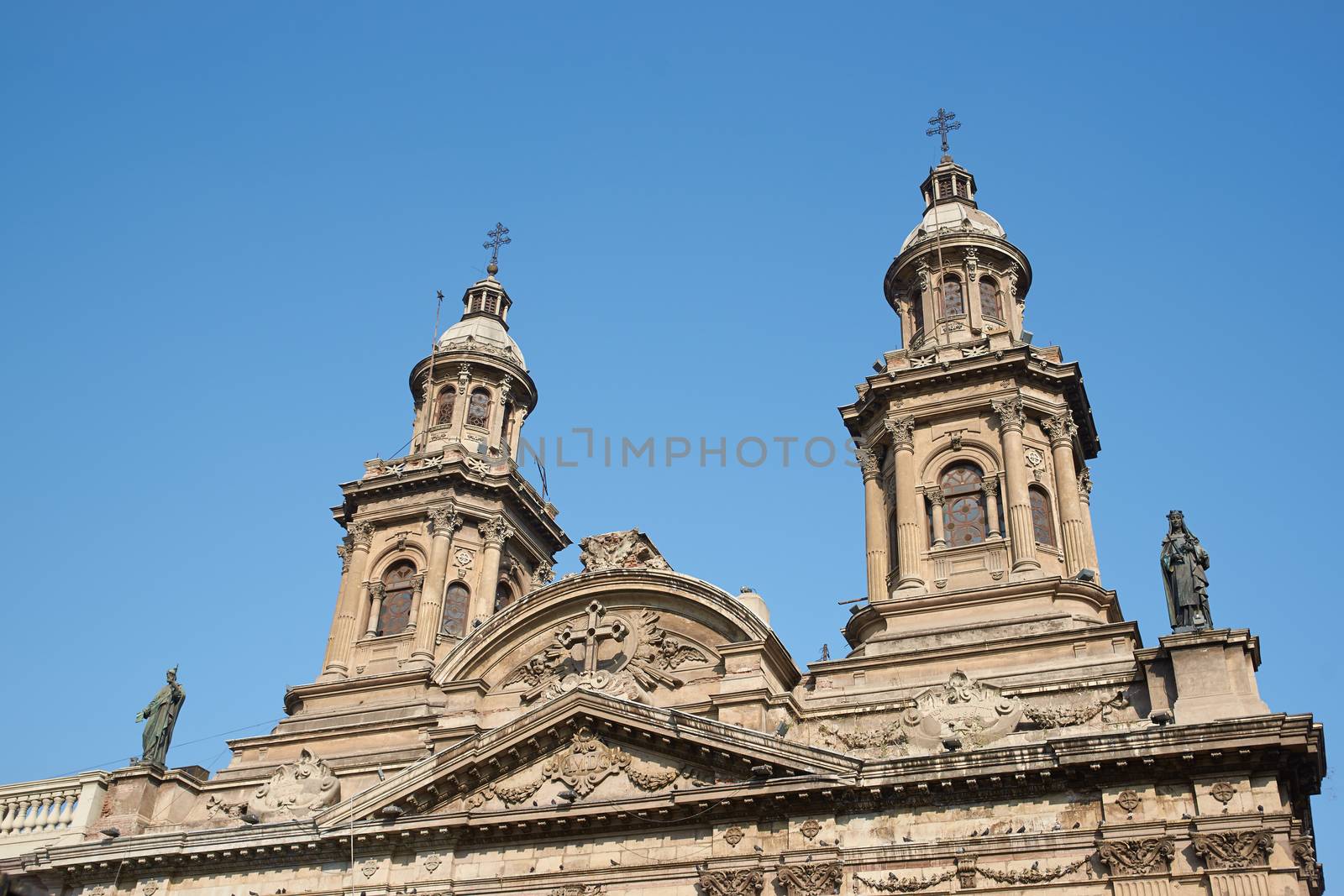 Historic Catedral Metropolitana in the Plaza de Armas in Santiago, Chile