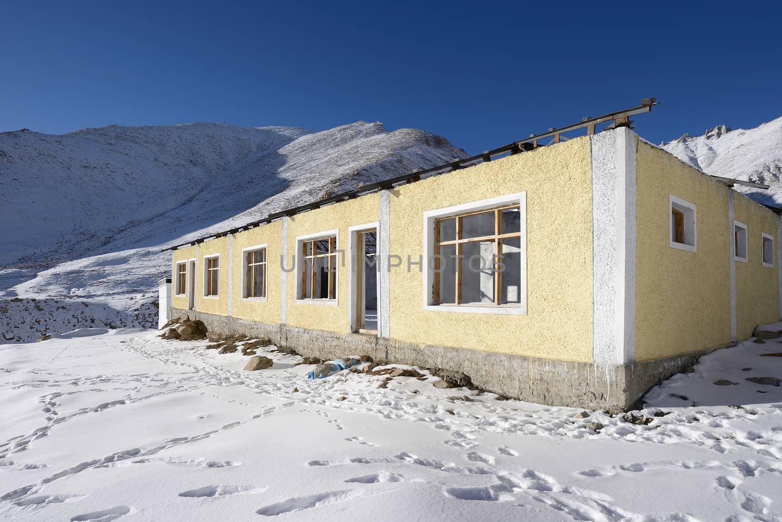 Khardung Pass first check point is a high mountain pass located by think4photop